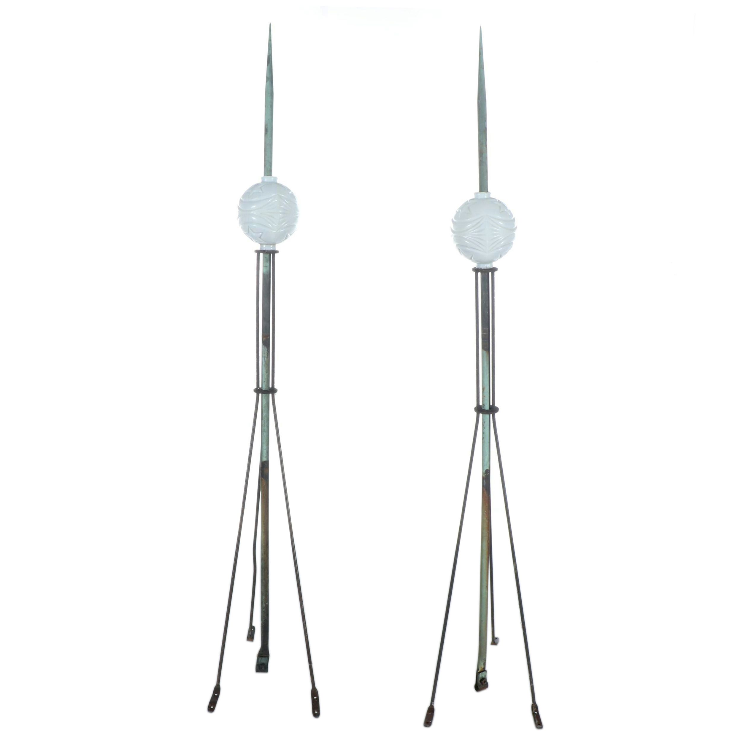 Metal and Glass Lightning Rods