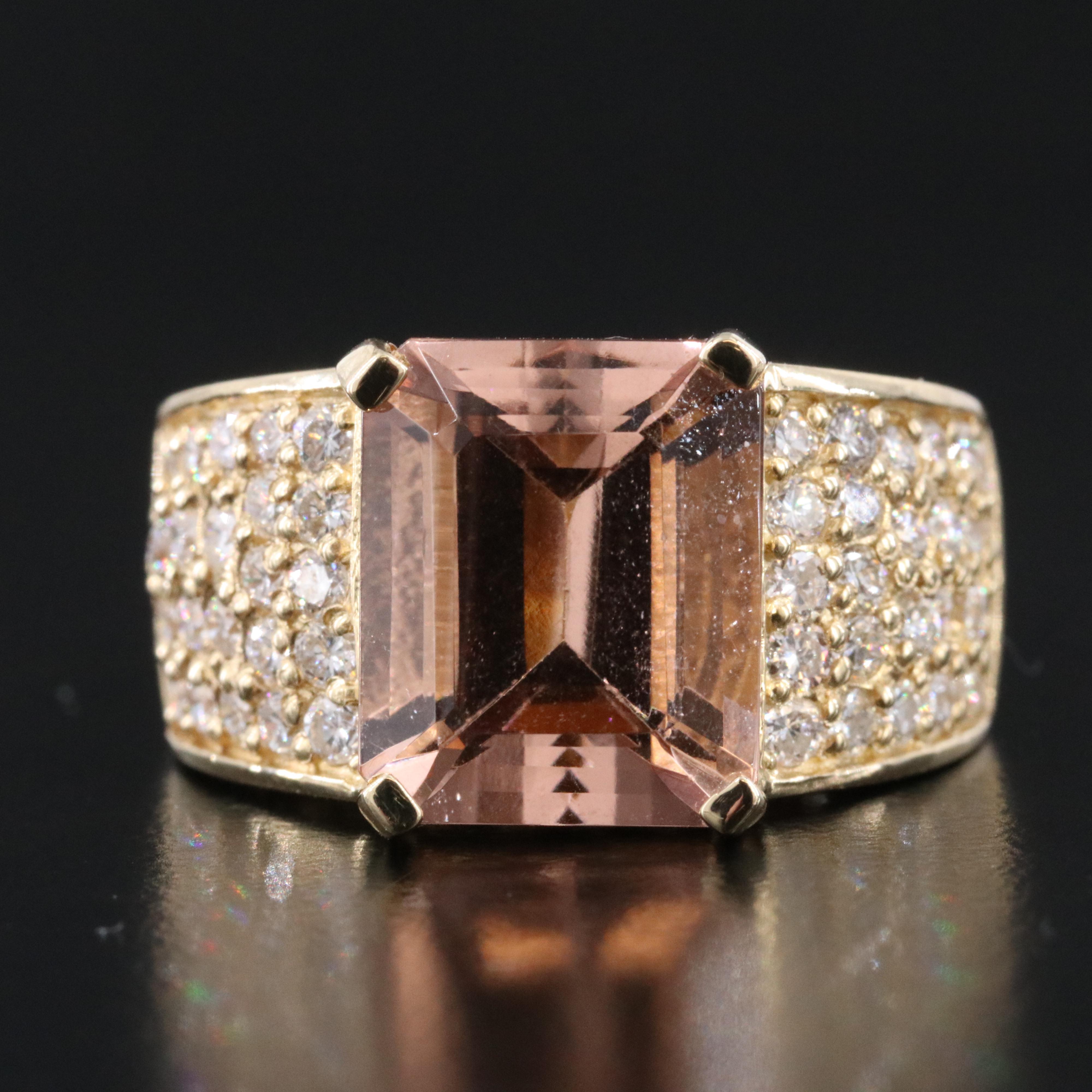 14K Morganite and Diamond Ring