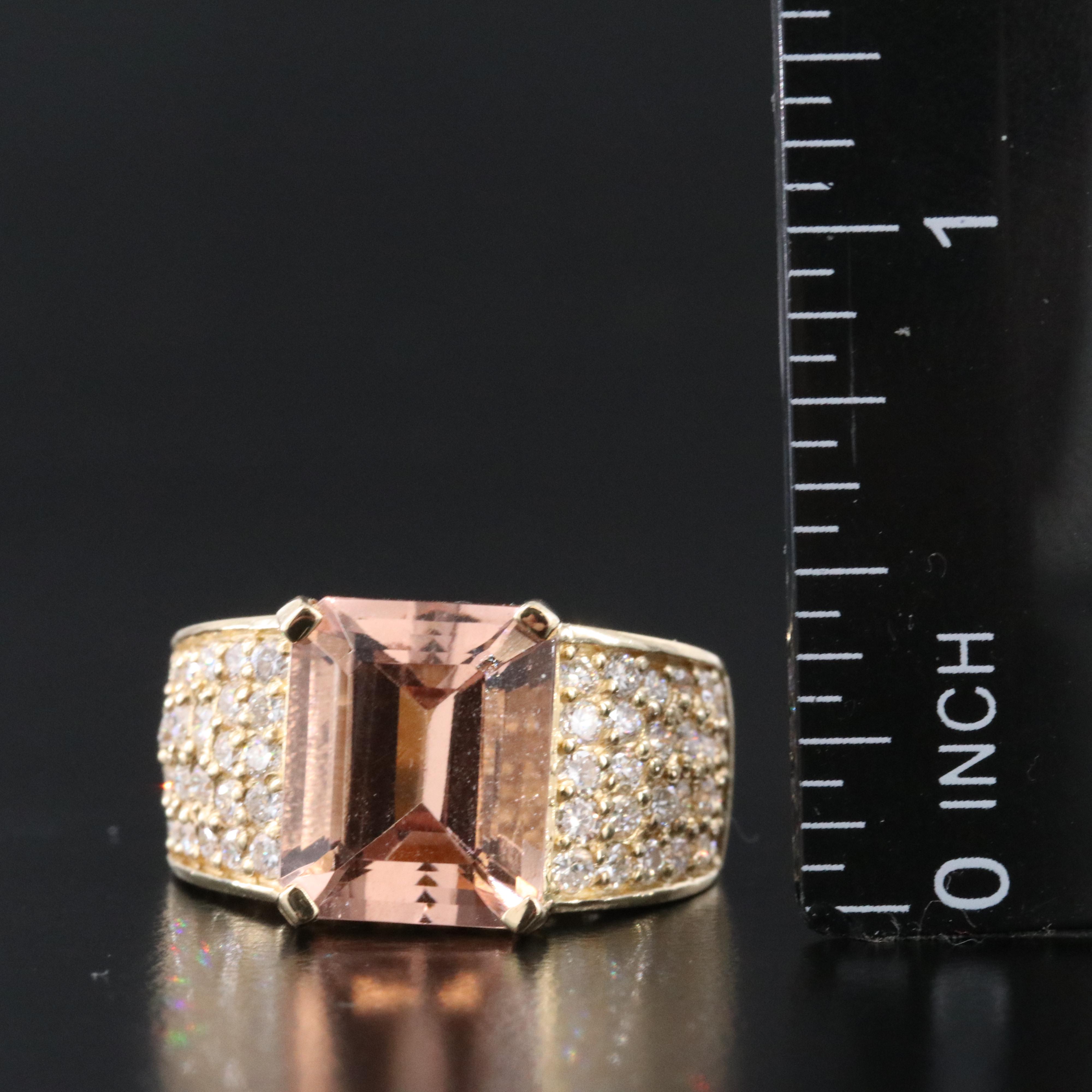 14K Morganite and Diamond Ring