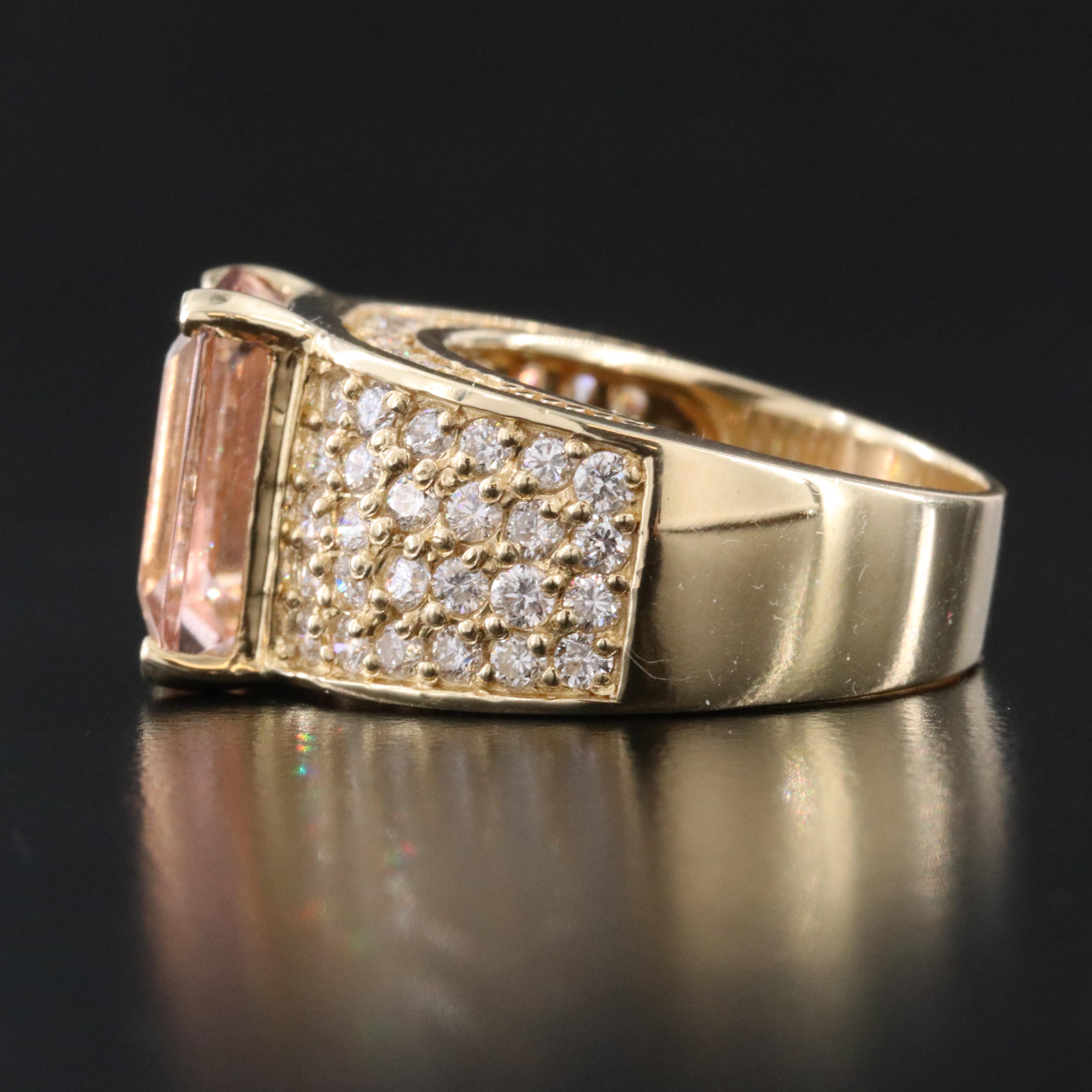 14K Morganite and Diamond Ring