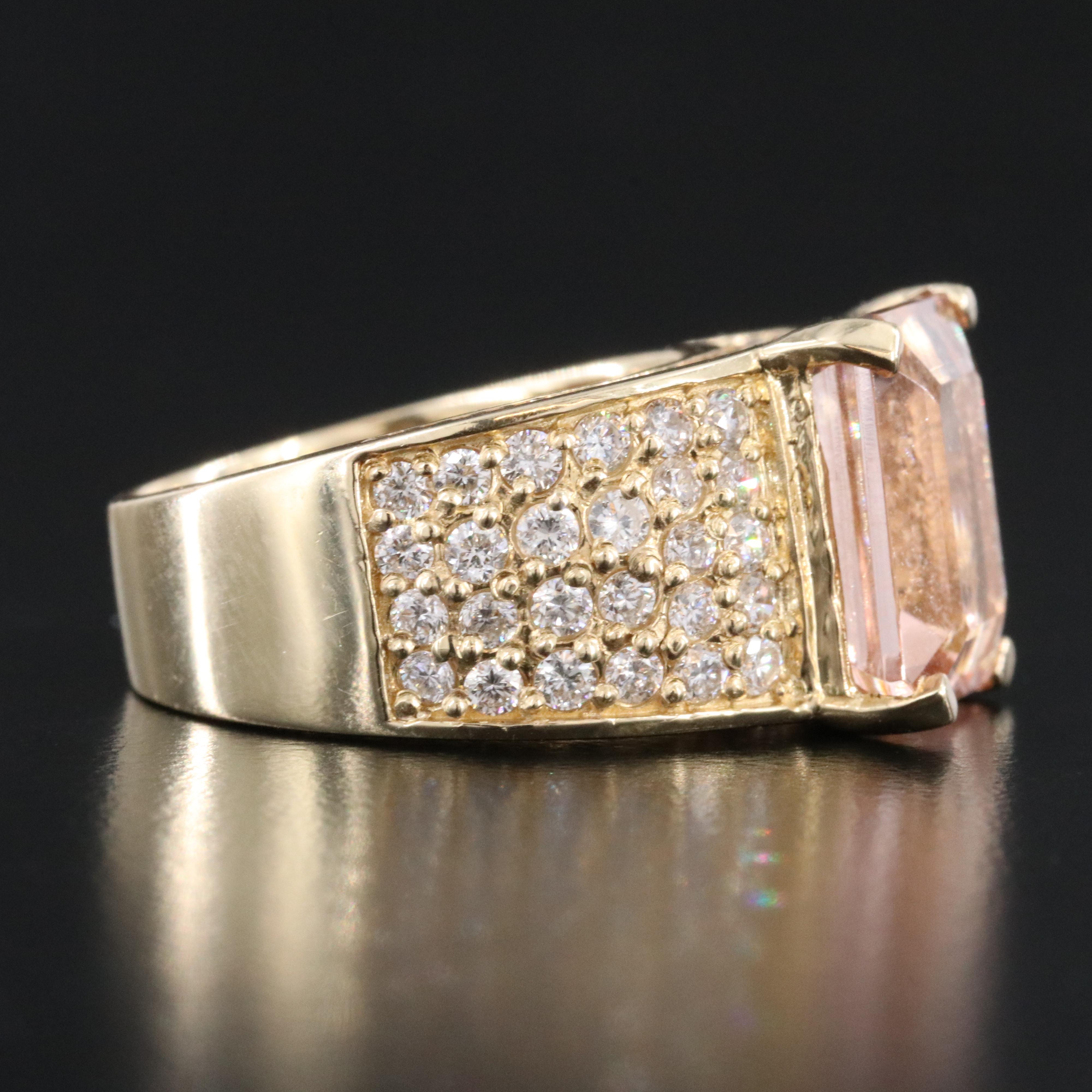 14K Morganite and Diamond Ring