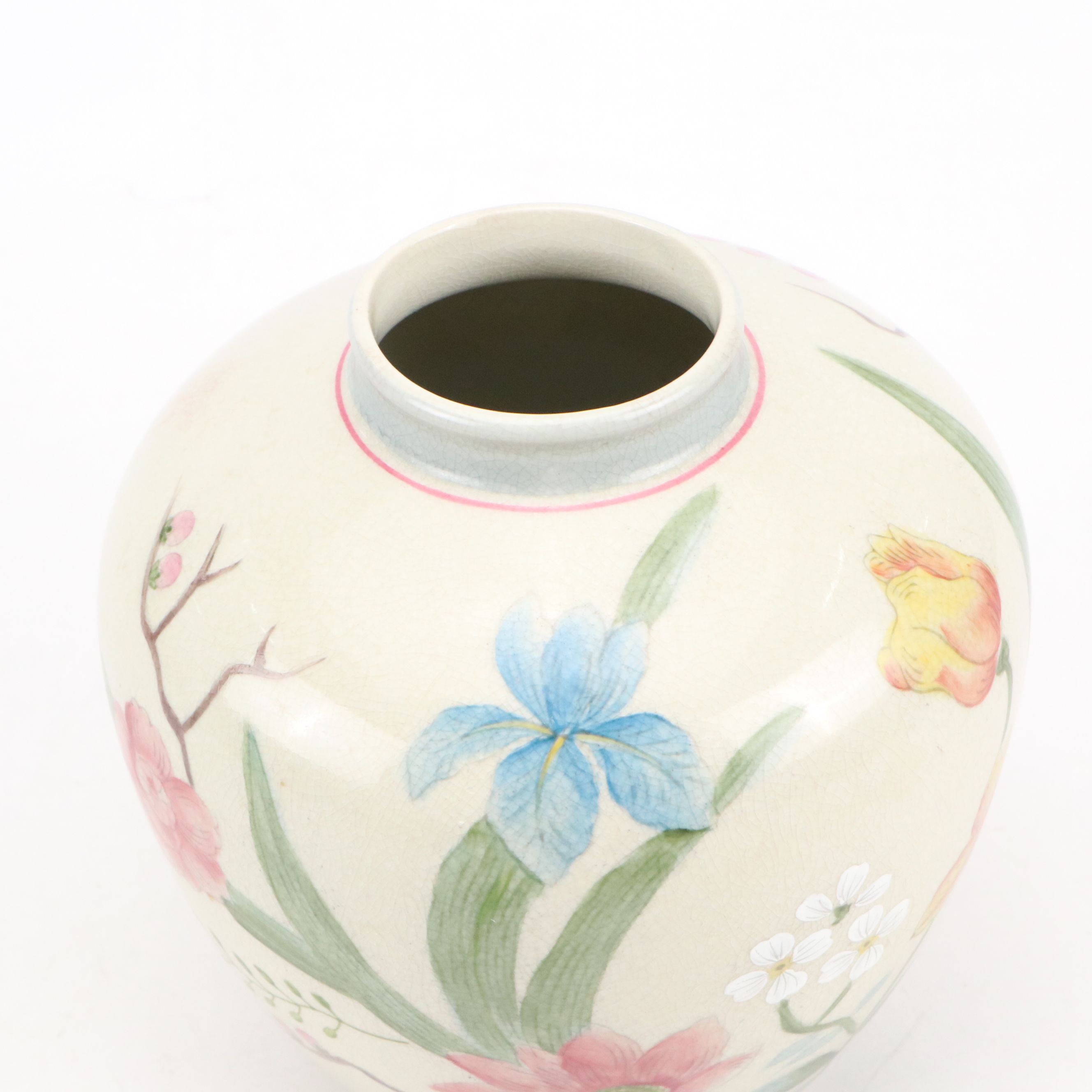 Andrea by Sadek Hand-Painted Floral Ceramic Vase