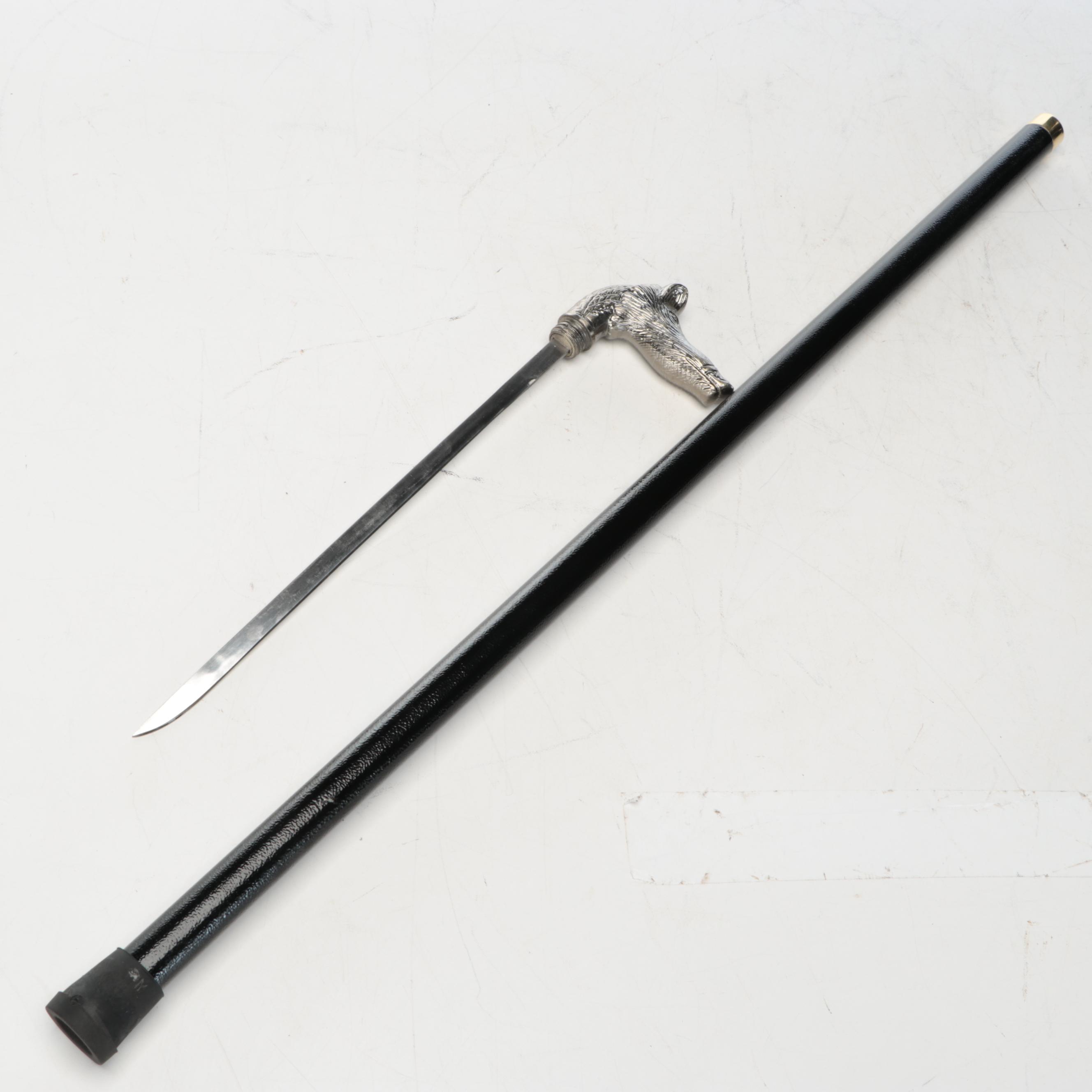 Boar Head Derby Handled Sword Cane
