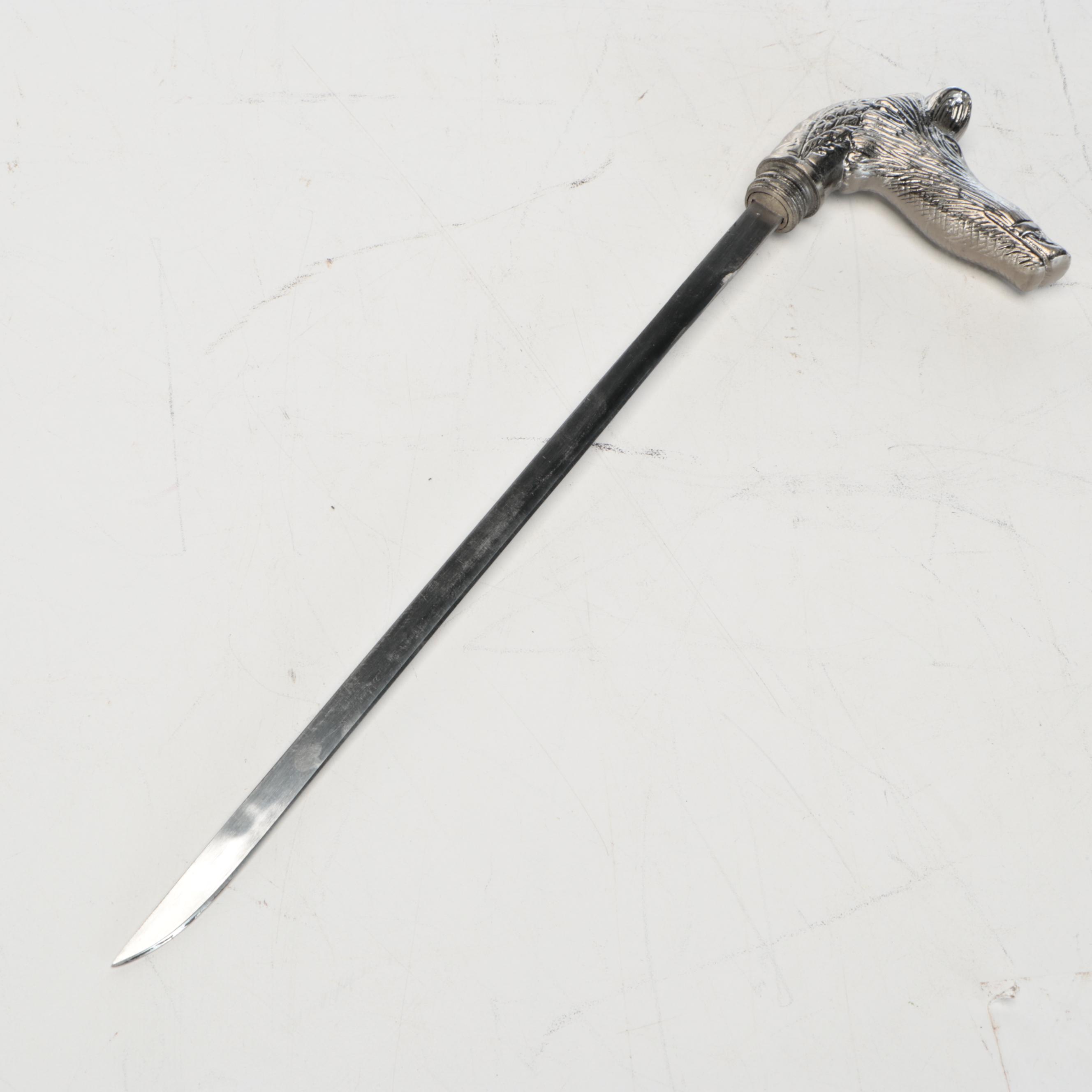 Boar Head Derby Handled Sword Cane