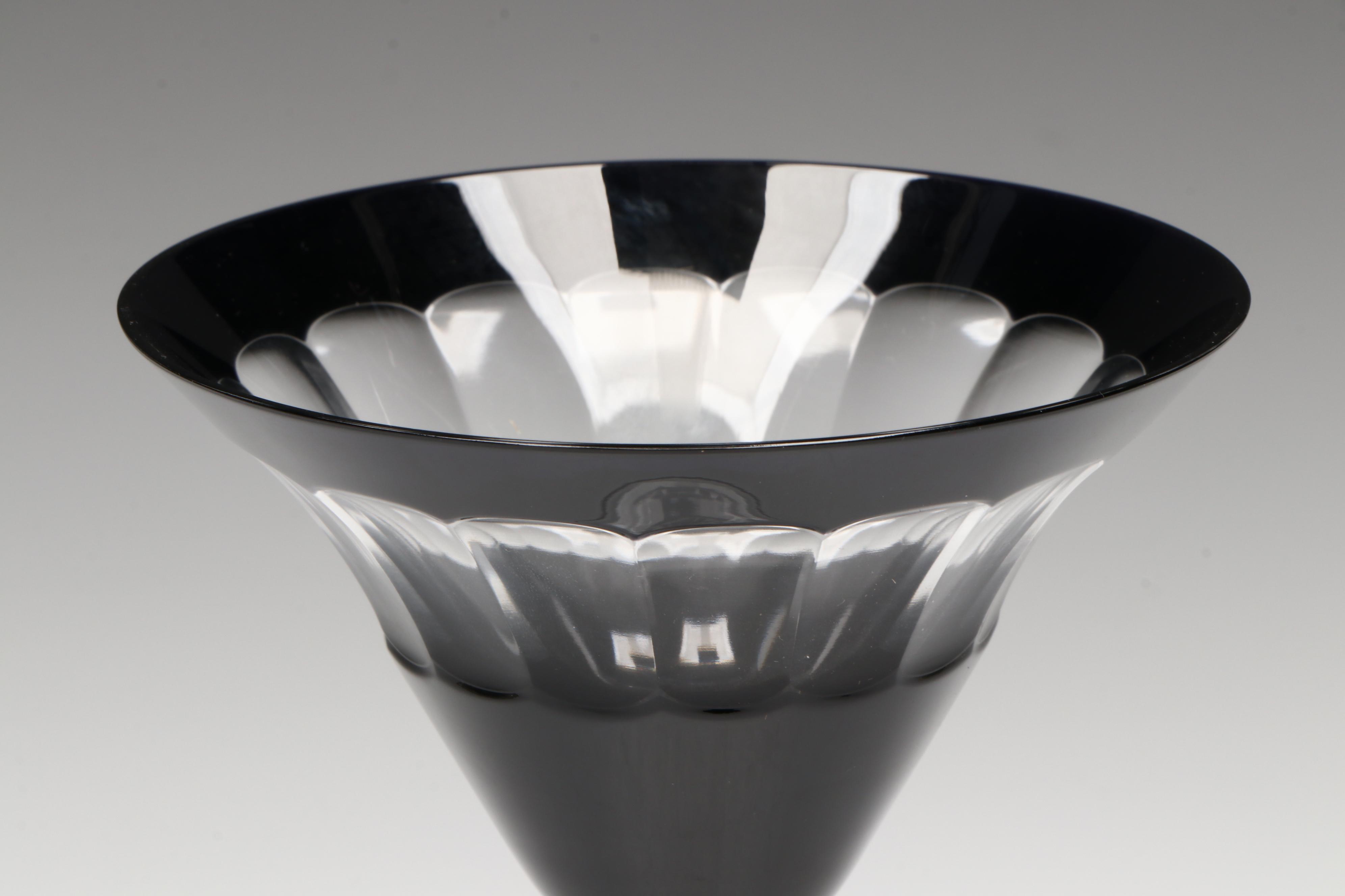 Williams-Sonoma Black and Clear Glass Martini Glasses