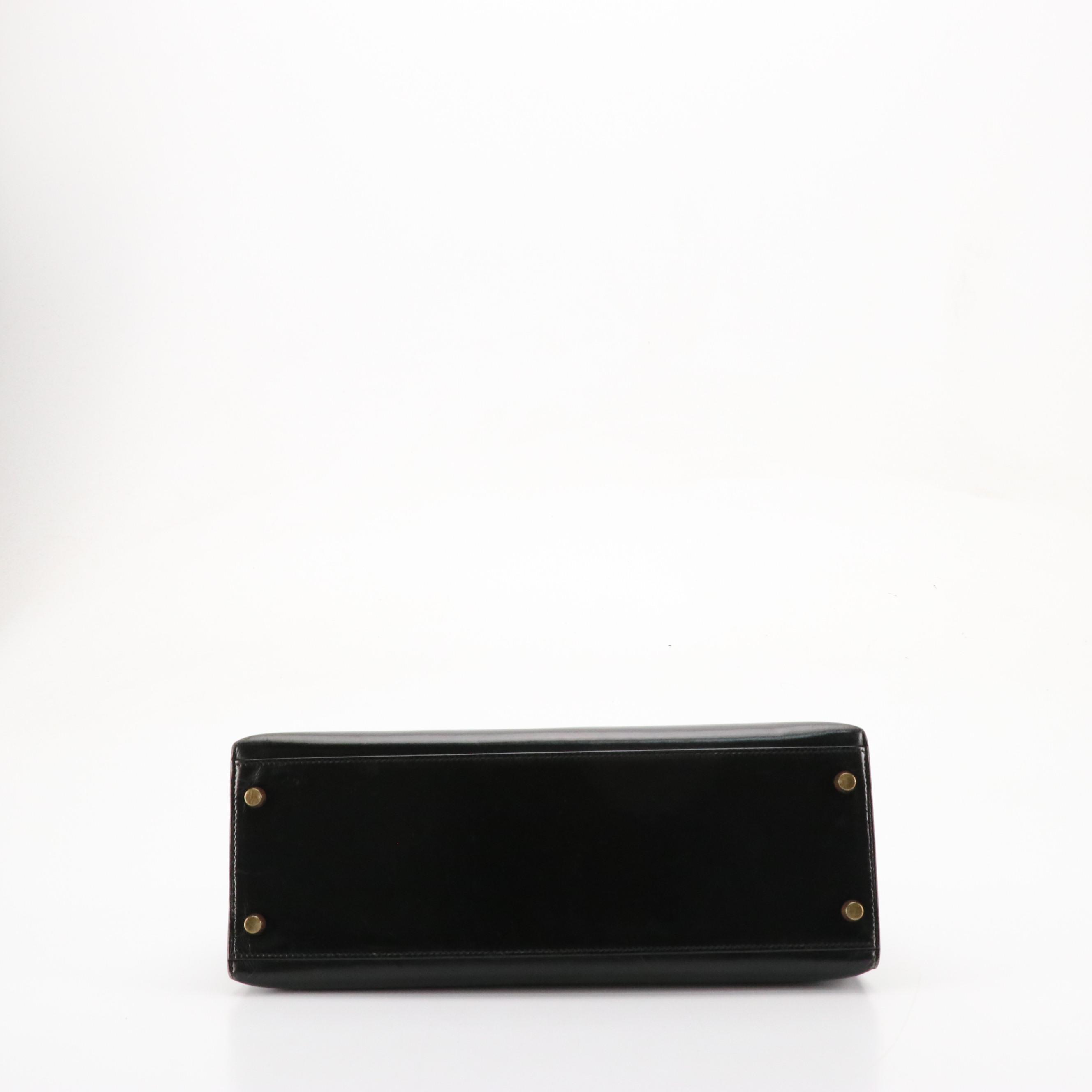 Hermès Kelly Sellier 32 Handbag in Noir Box Calf Leather