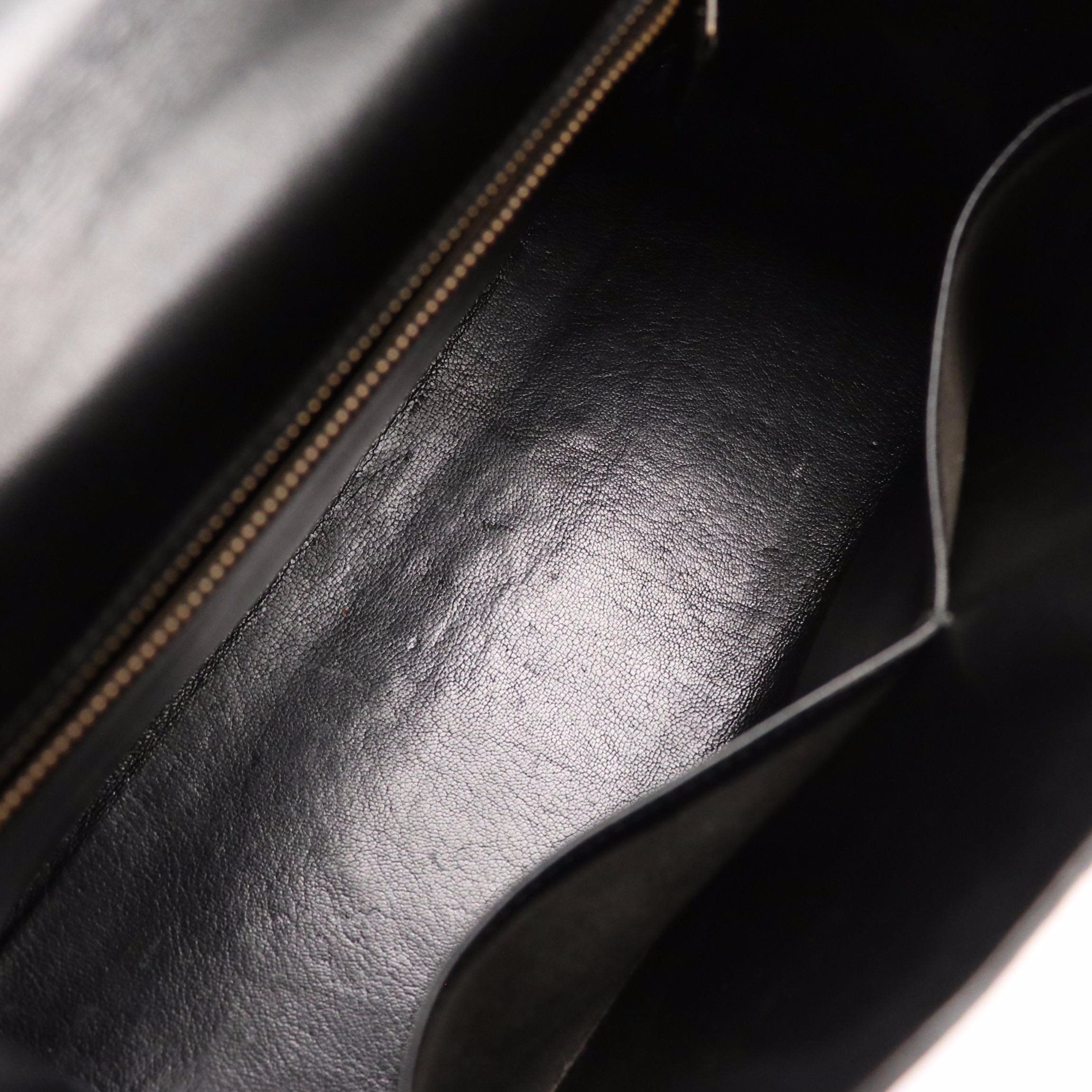 Hermès Kelly Sellier 32 Handbag in Noir Box Calf Leather