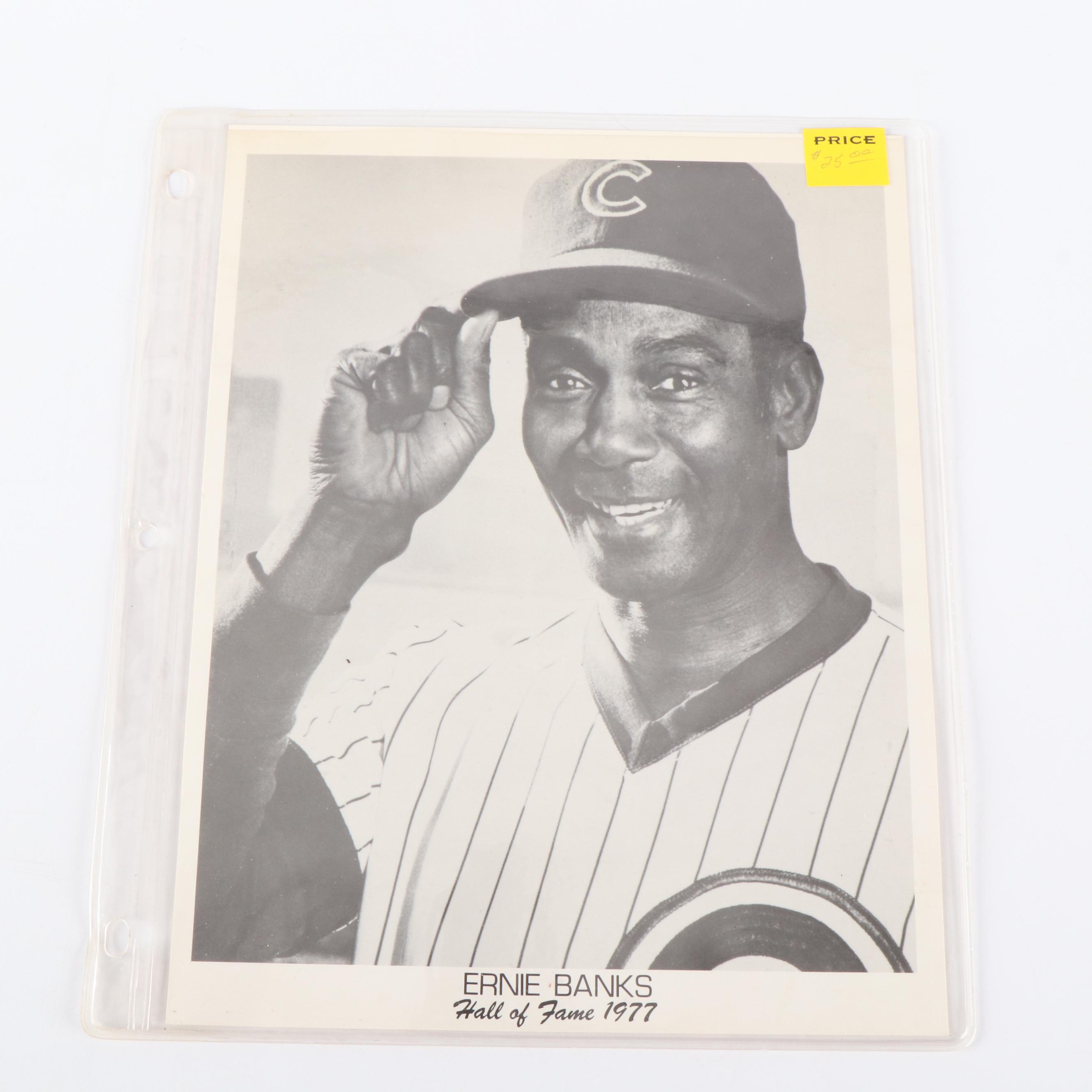 Ernie Banks Baseball Trading Cards, Prints, and Stamps, 1960s-2000s