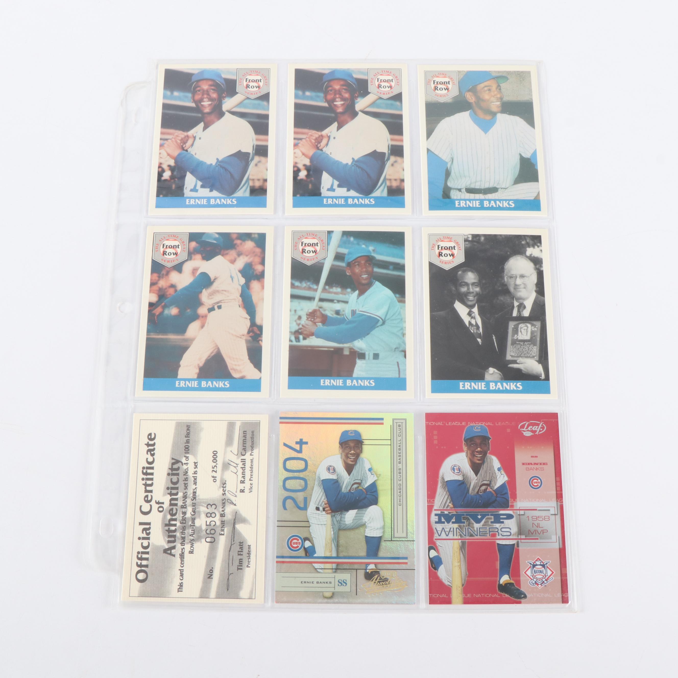 Ernie Banks Baseball Trading Cards, Prints, and Stamps, 1960s-2000s