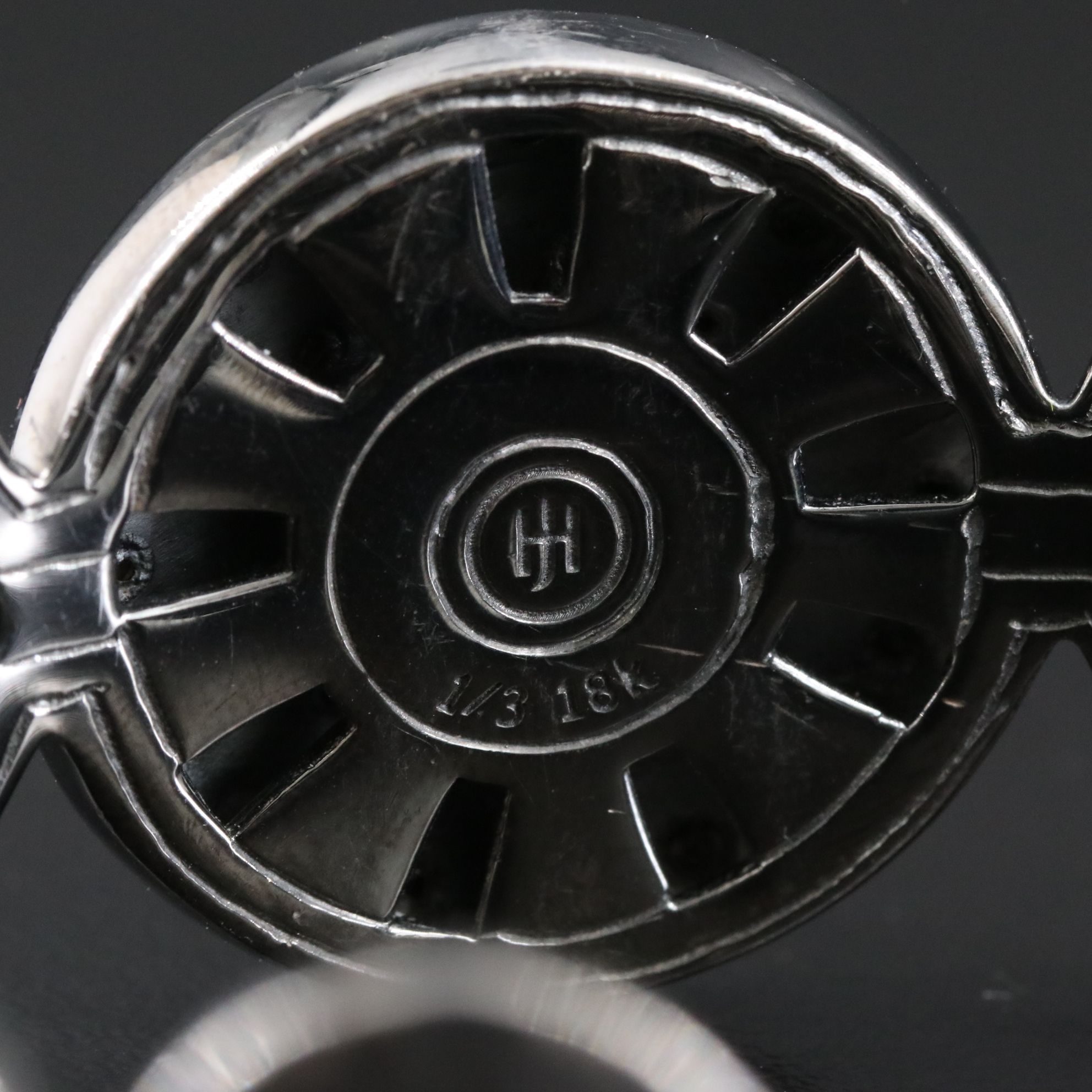 John Hardy Dot Moon Phase Darkened Sterling 18K Bonded Gold Hammered Cuff