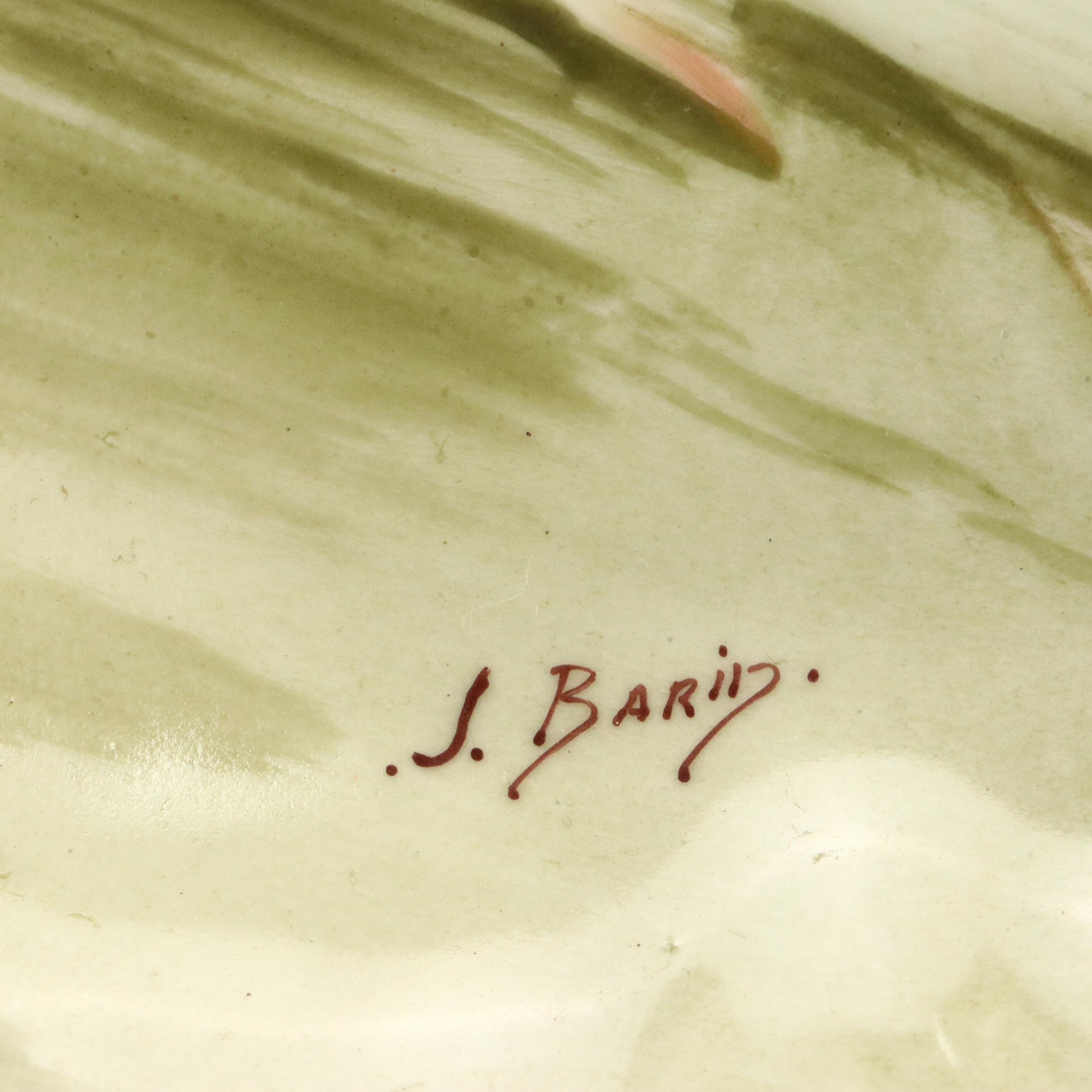 Coronet Limoges Hand-Painted Fish Porcelain Platter and Plates