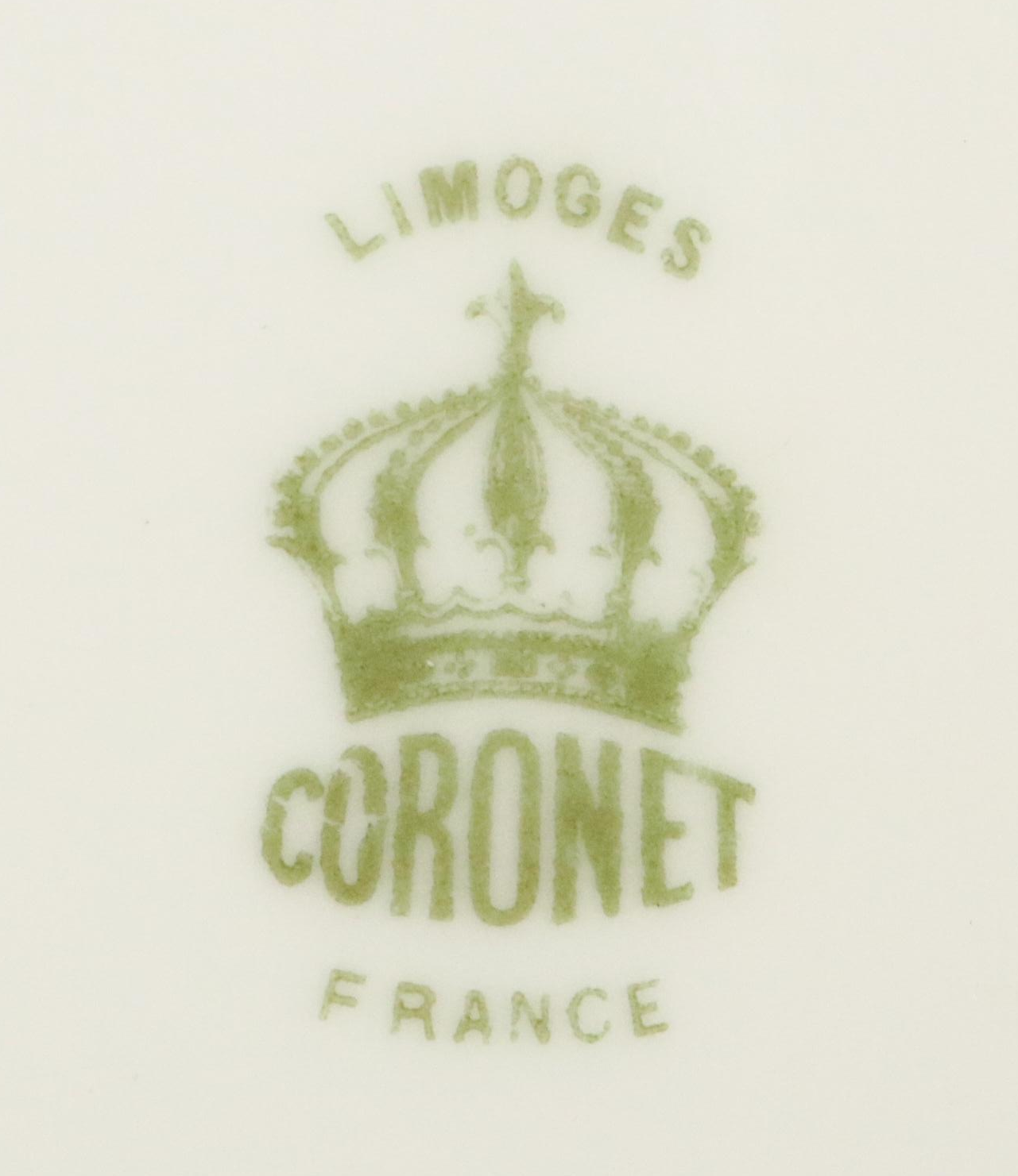 Coronet Limoges Hand-Painted Fish Porcelain Platter and Plates