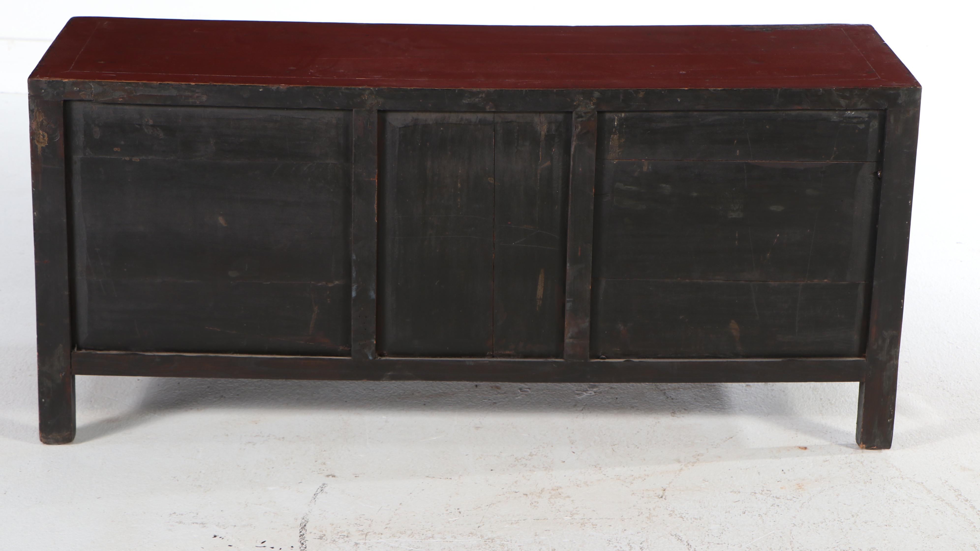 Chinese Red Lacquered Cabinet