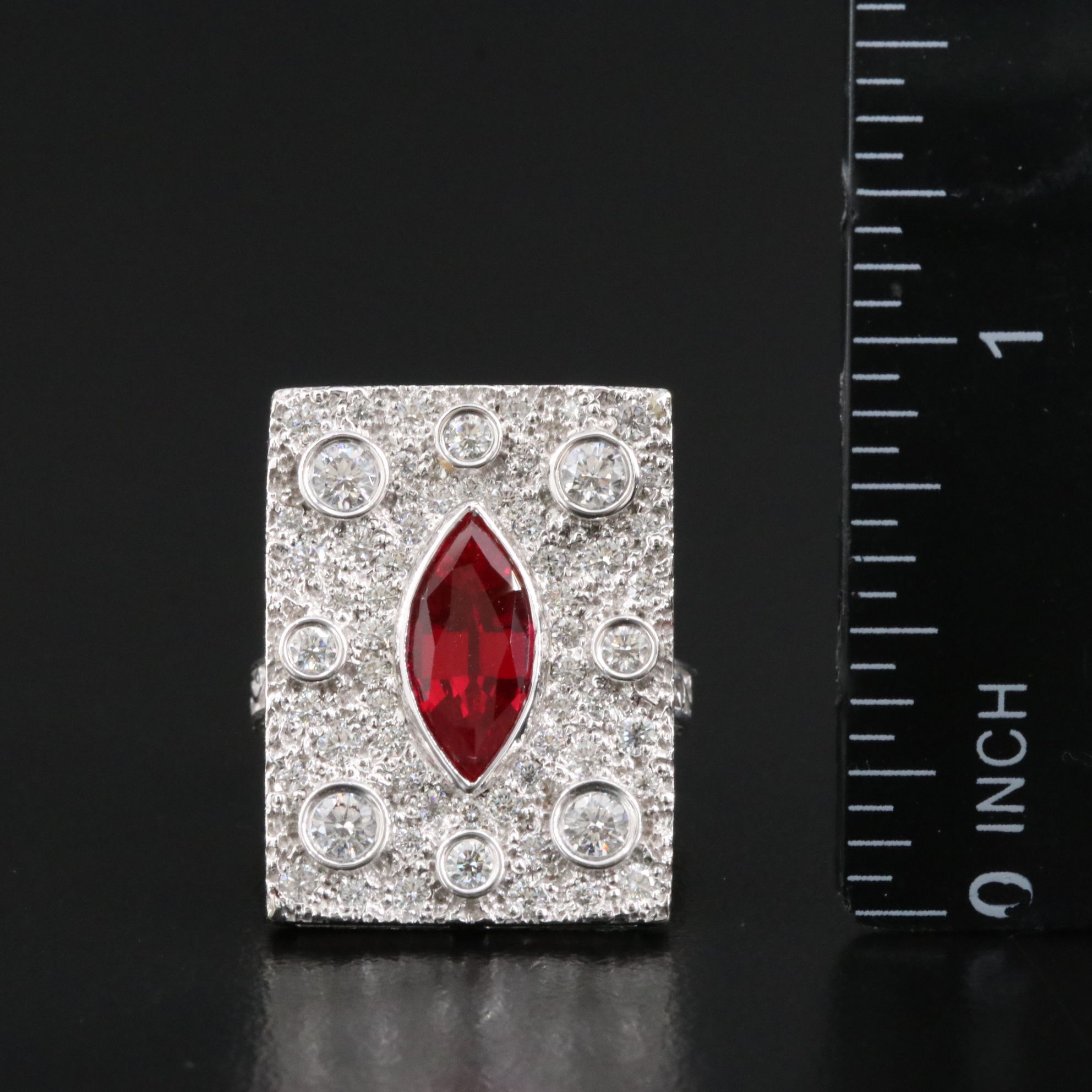 18K Ruby and Diamond Ring with 14K Top