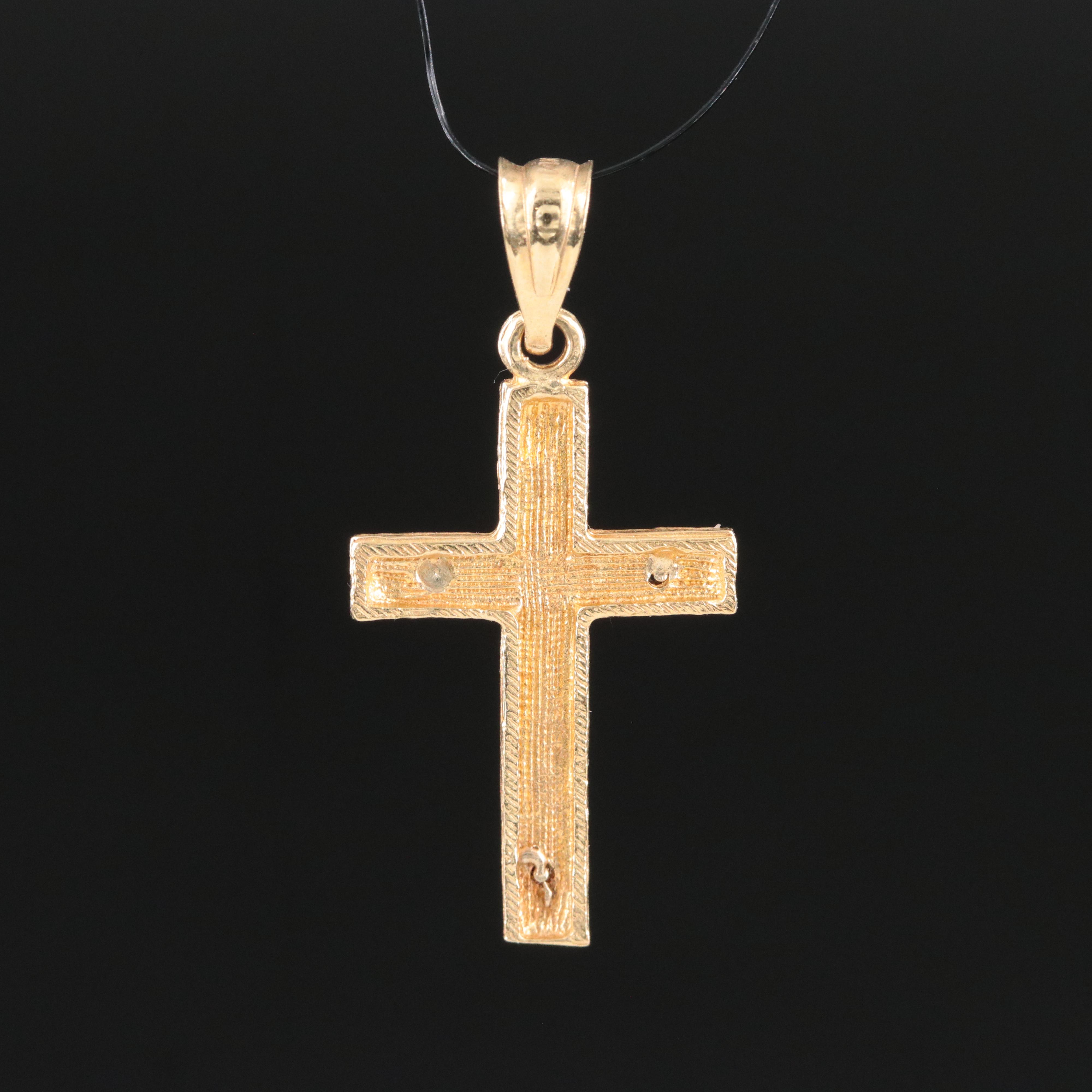 14K Two-Tone Crucifix Pendant
