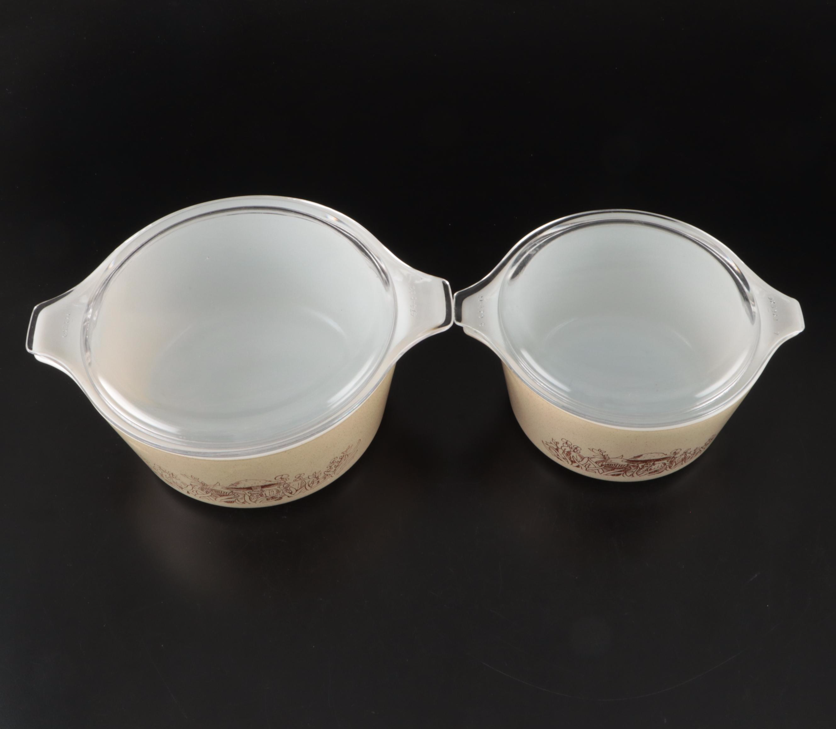 Corning "Forest Fancies" Covered Casserole Dishes, 1981 - 1986