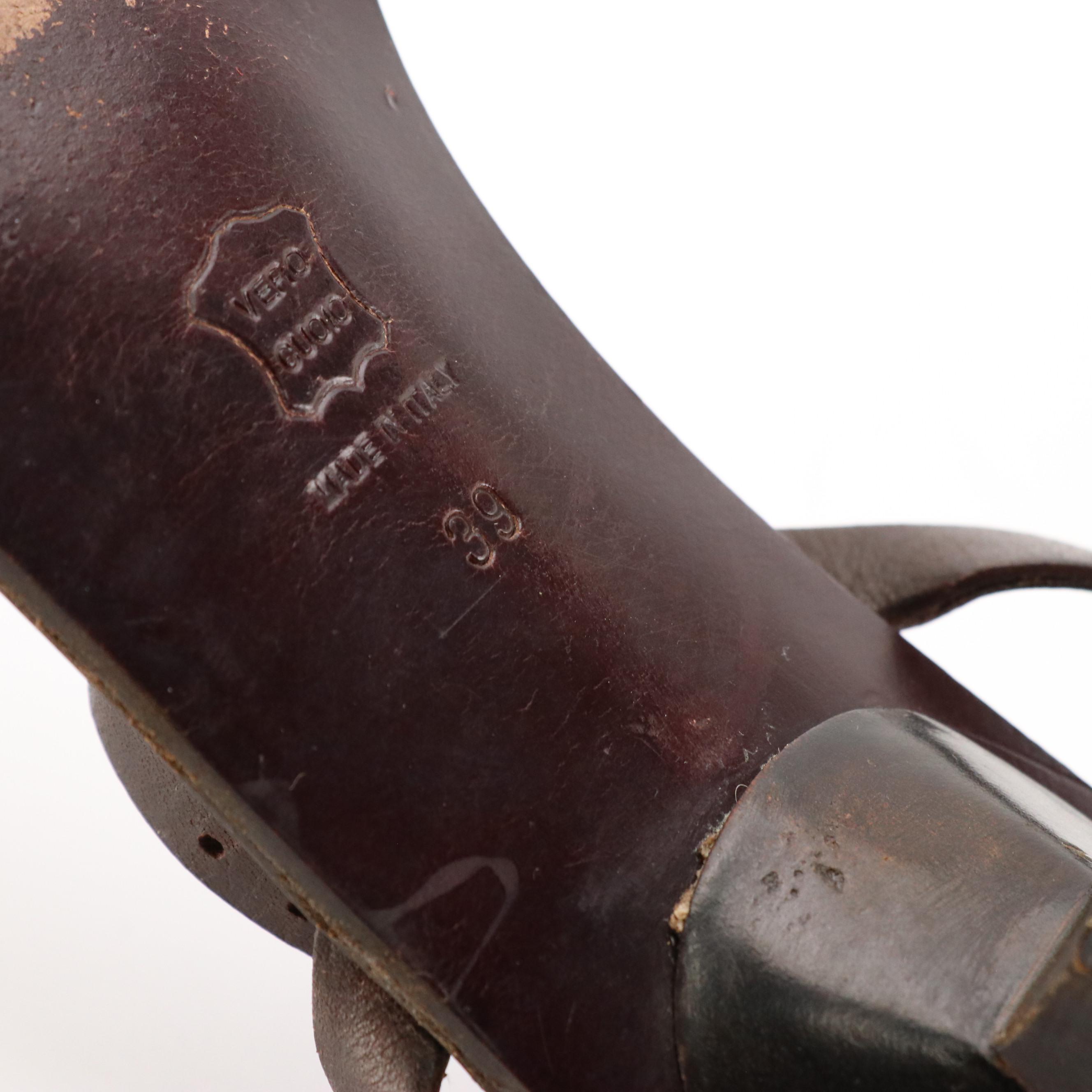 Costume National and Jil Sander Kitten Heel Sandals in Leather