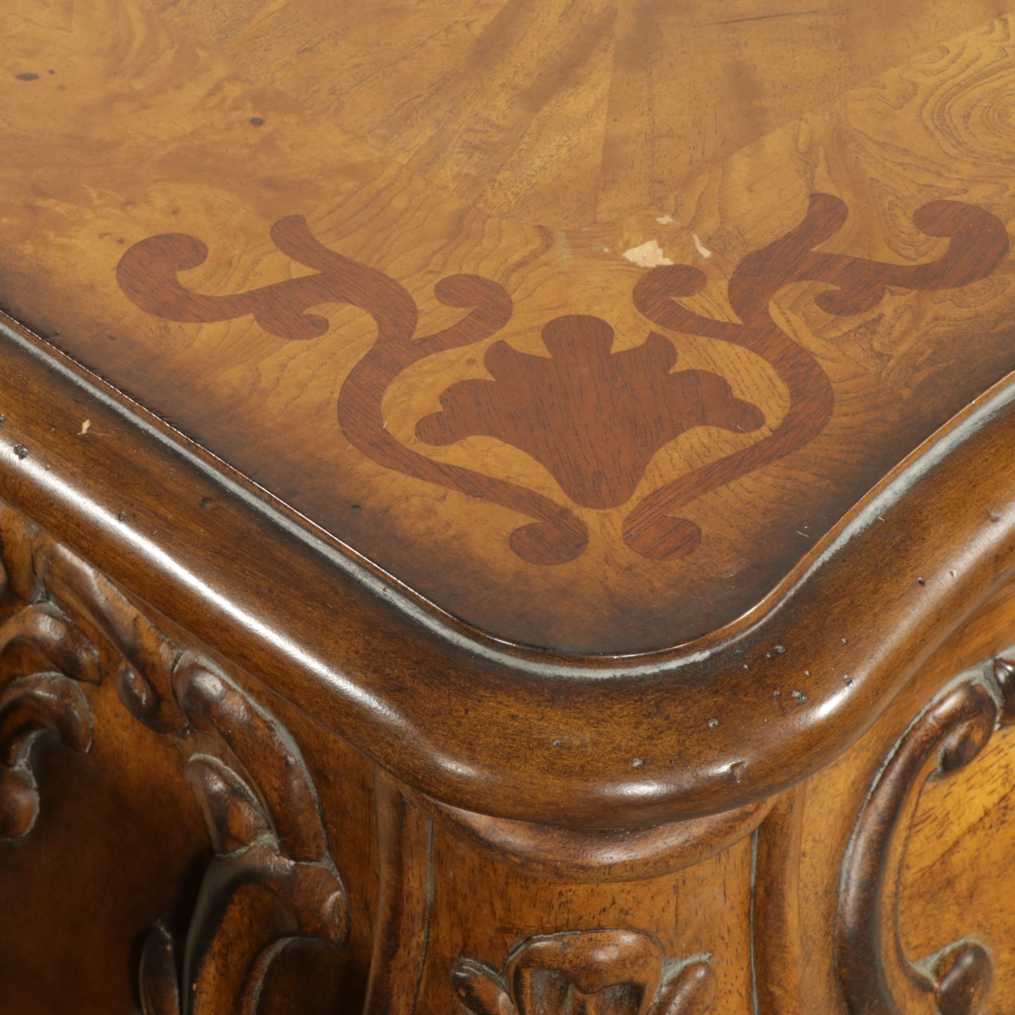 Schnadig Baroque Style Bombe Commodes, Pair