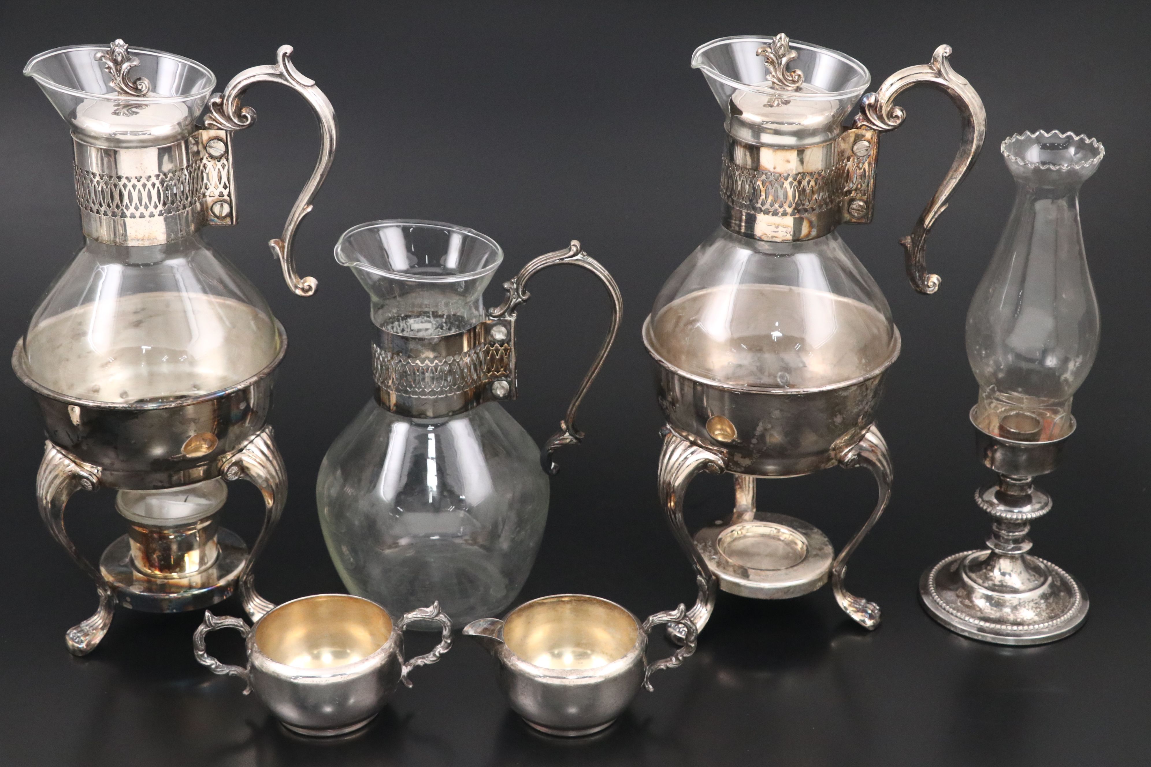 Victorian Style North American Silver Plate and Glass Tableware