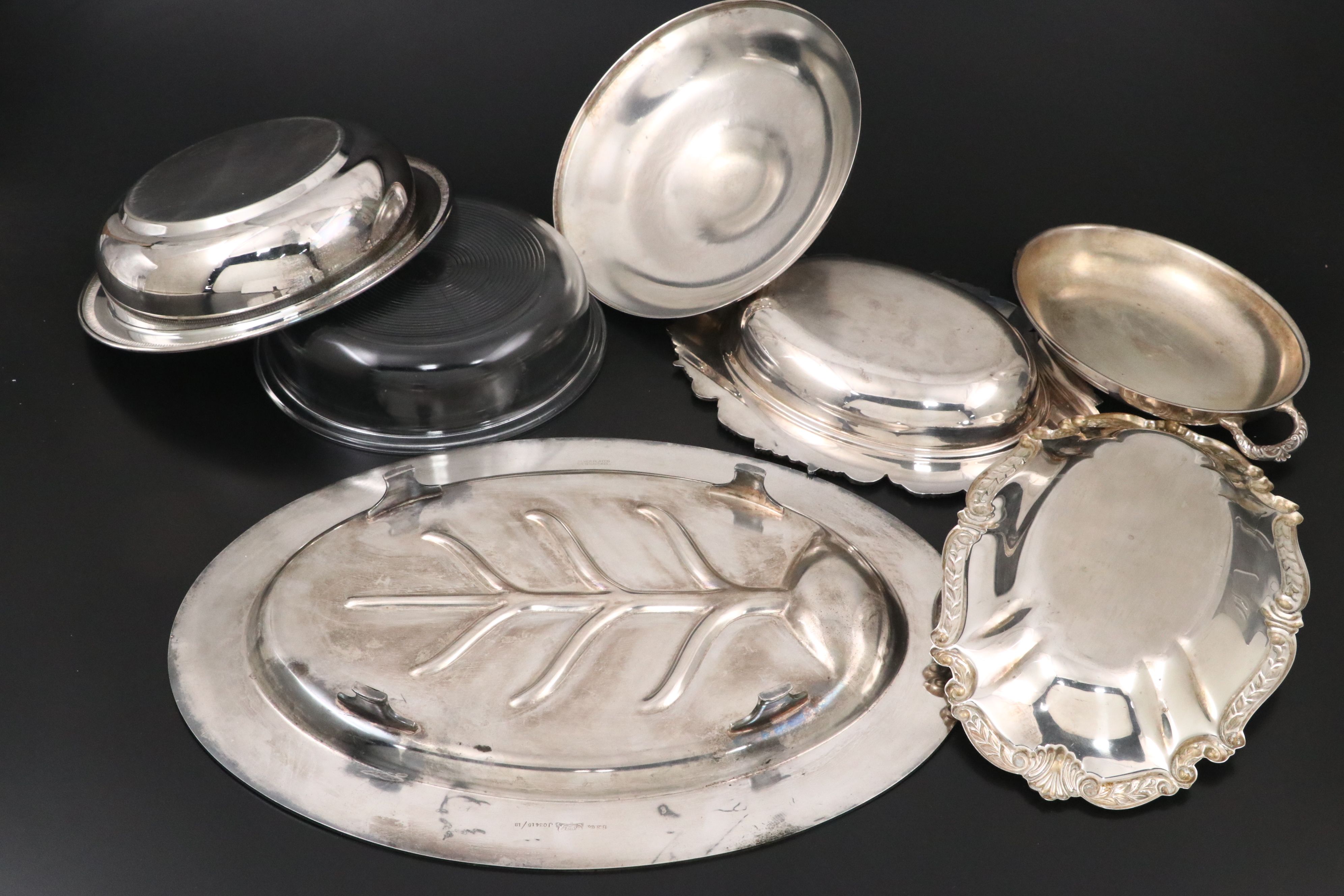 Victorian Style North American Silver Plate and Glass Tableware