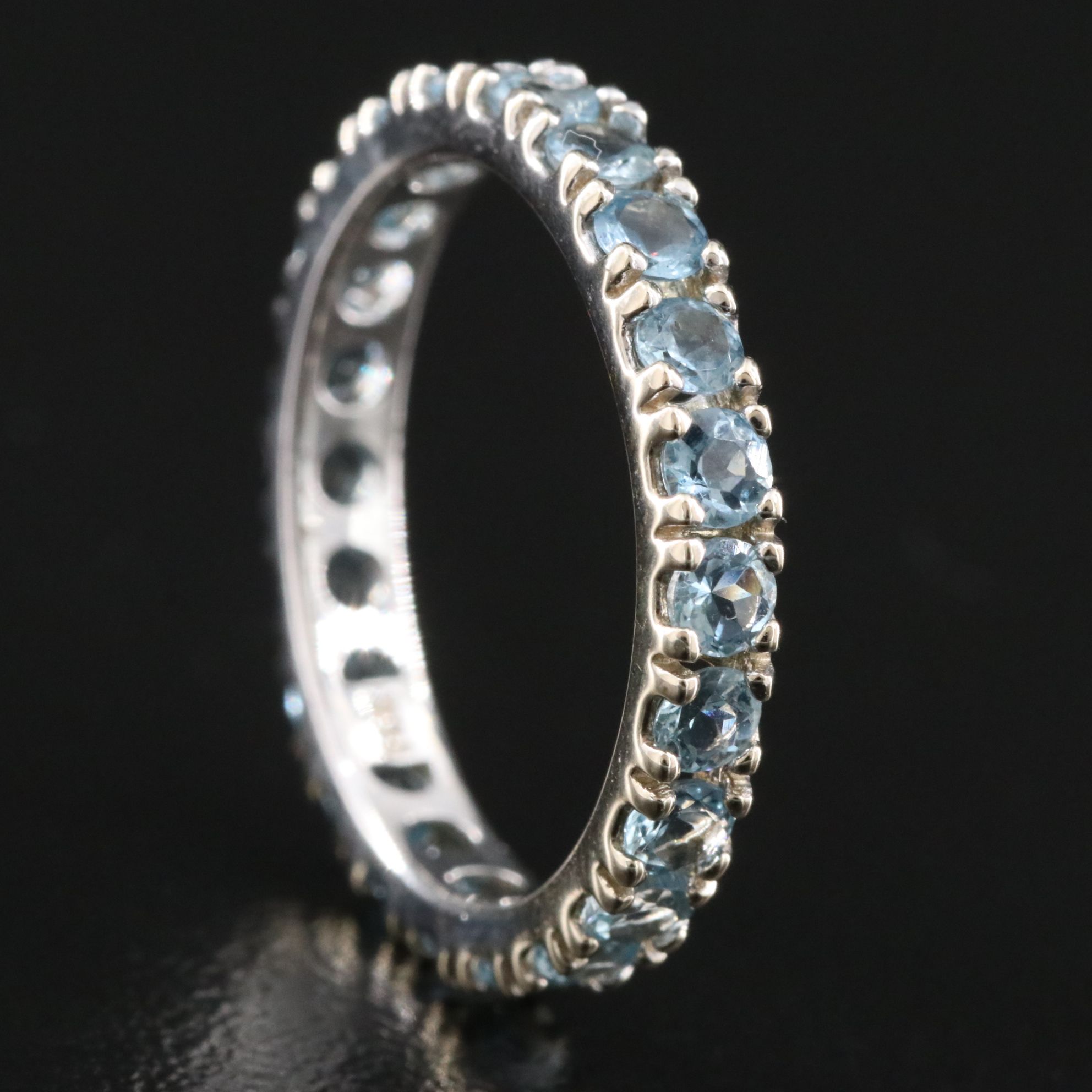 14K Aquamarine Eternity Band