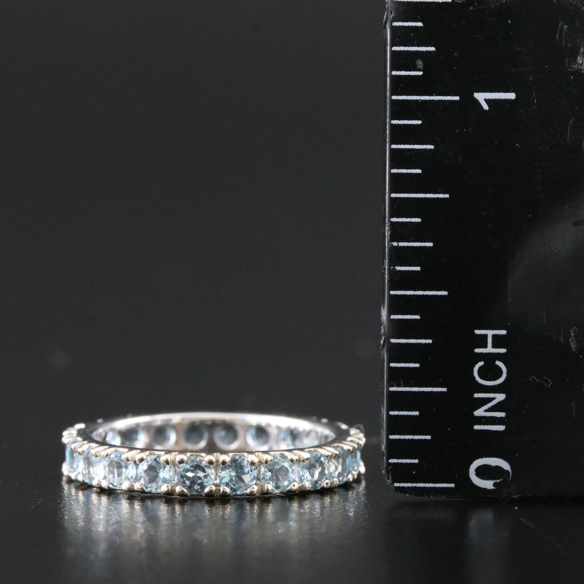 14K Aquamarine Eternity Band
