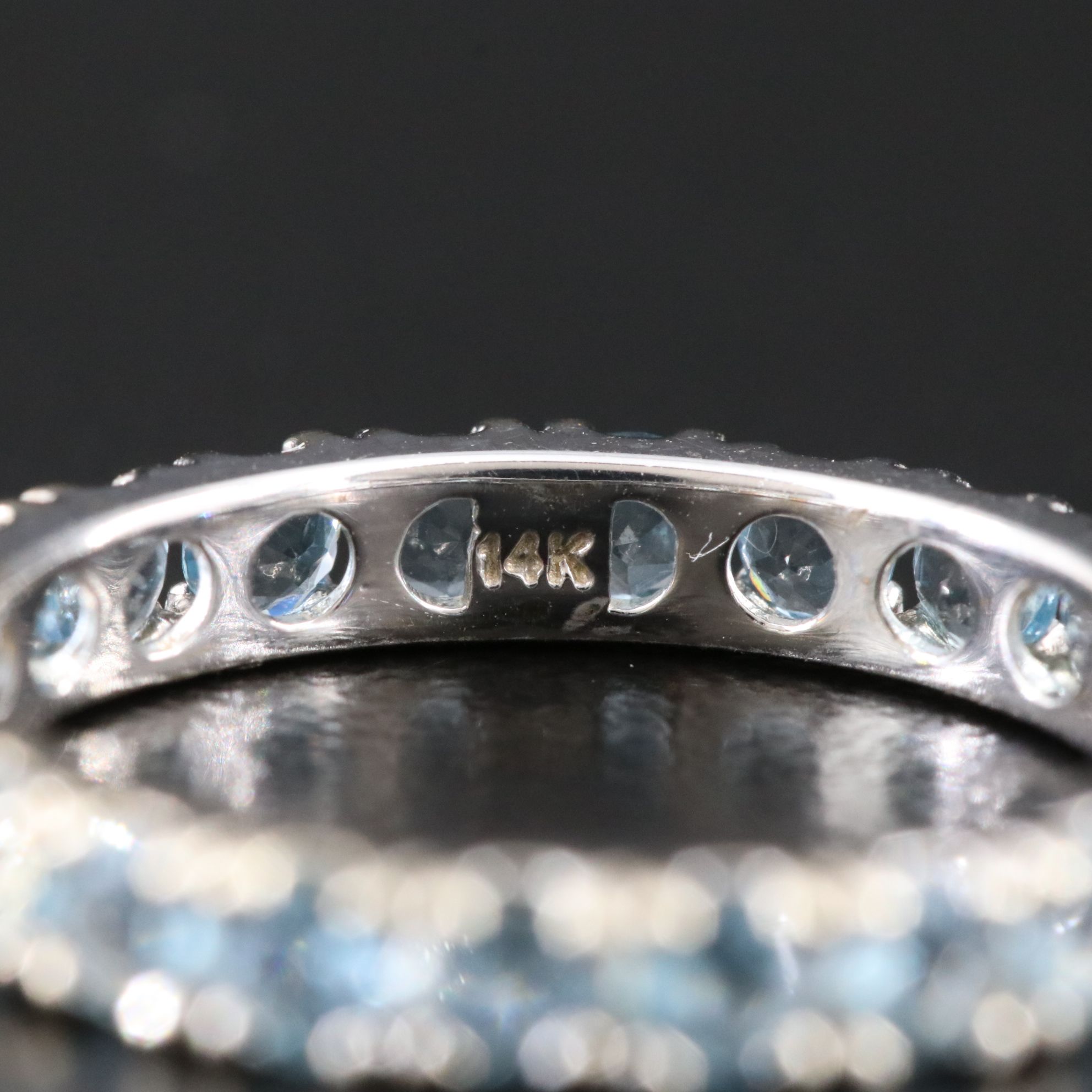 14K Aquamarine Eternity Band