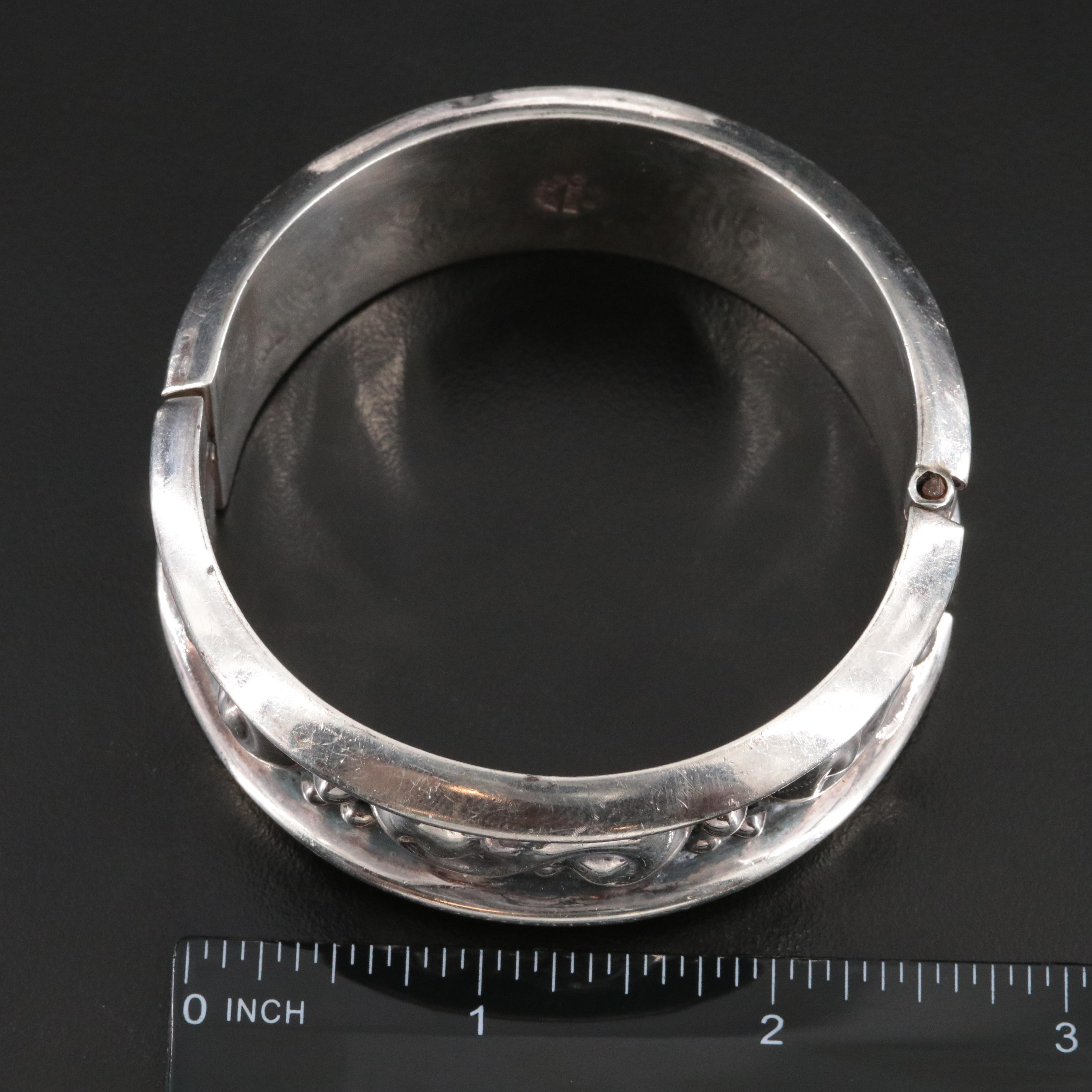 Mexican Sterling Hinged Bangle Bracelet