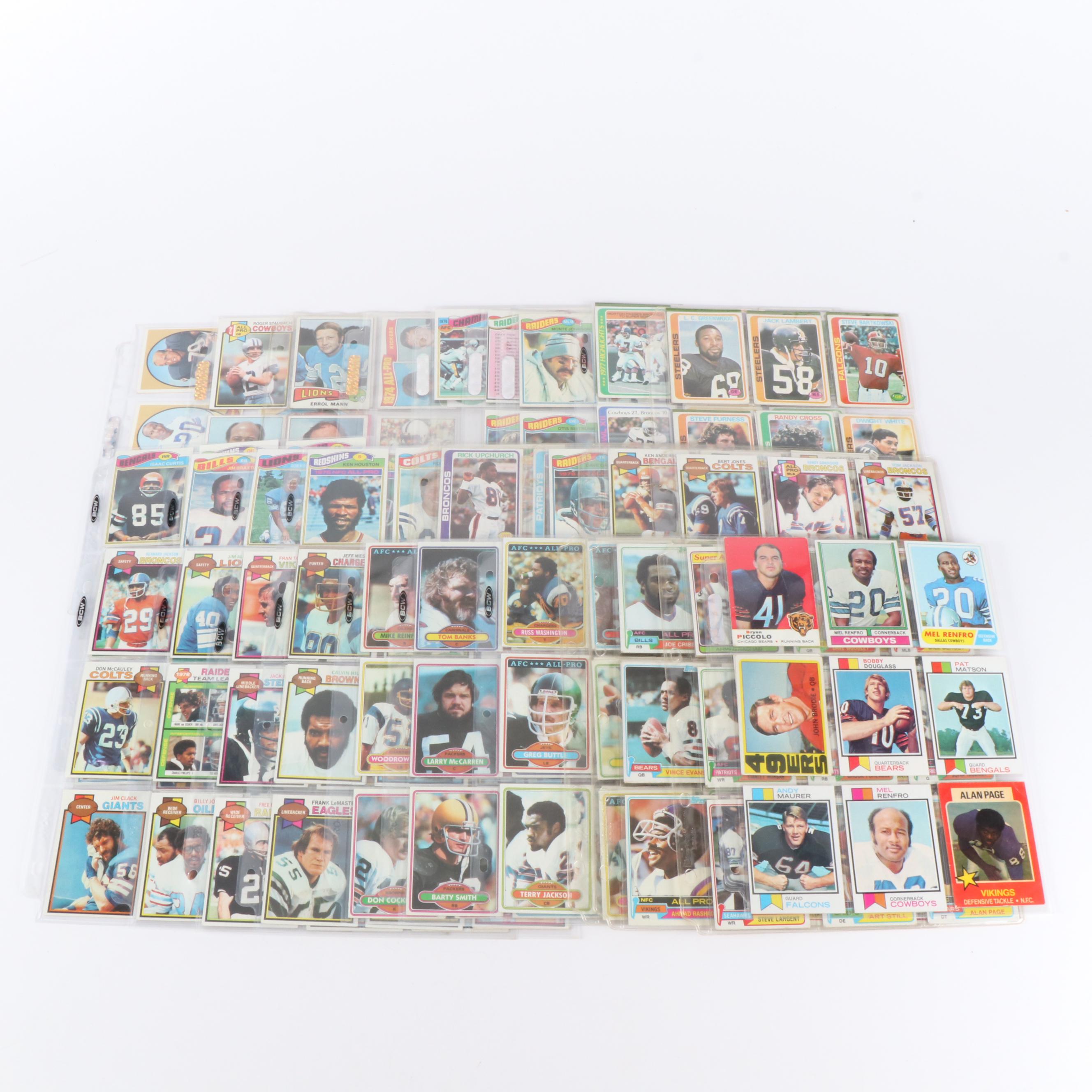 Topps Football Cards Featuring Brian Piccolo Rookie and More, 1960s-1980s