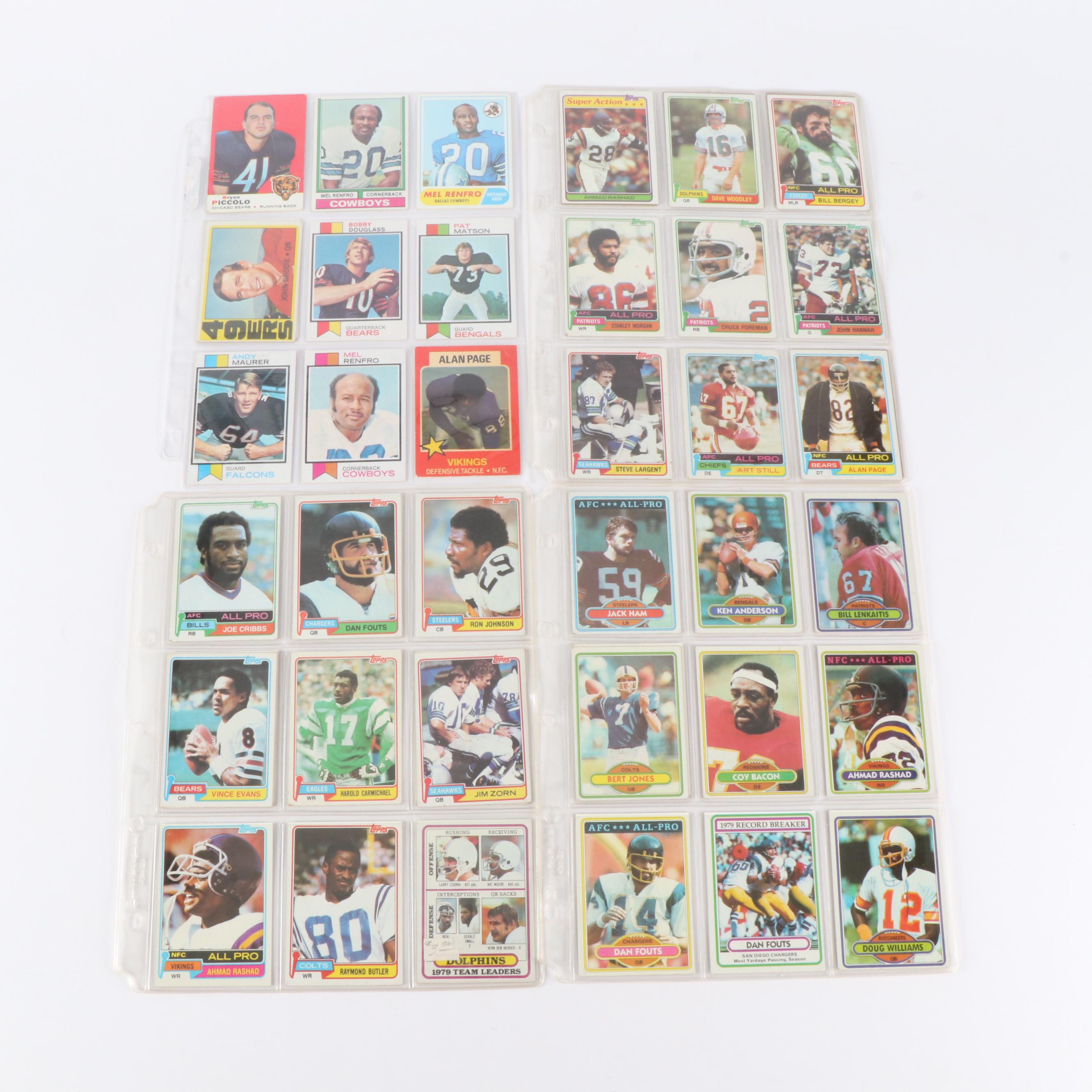 Topps Football Cards Featuring Brian Piccolo Rookie and More, 1960s-1980s