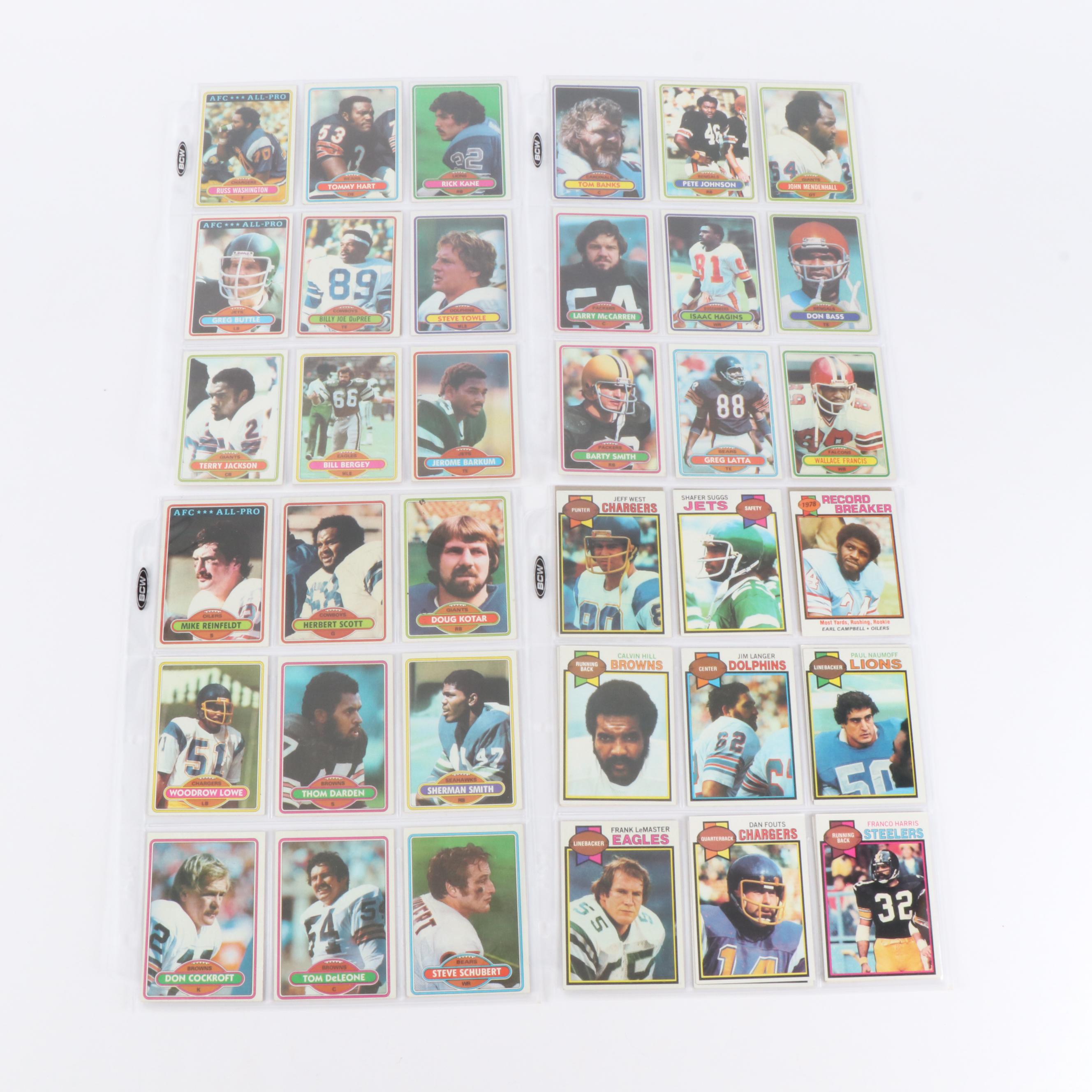 Topps Football Cards Featuring Brian Piccolo Rookie and More, 1960s-1980s