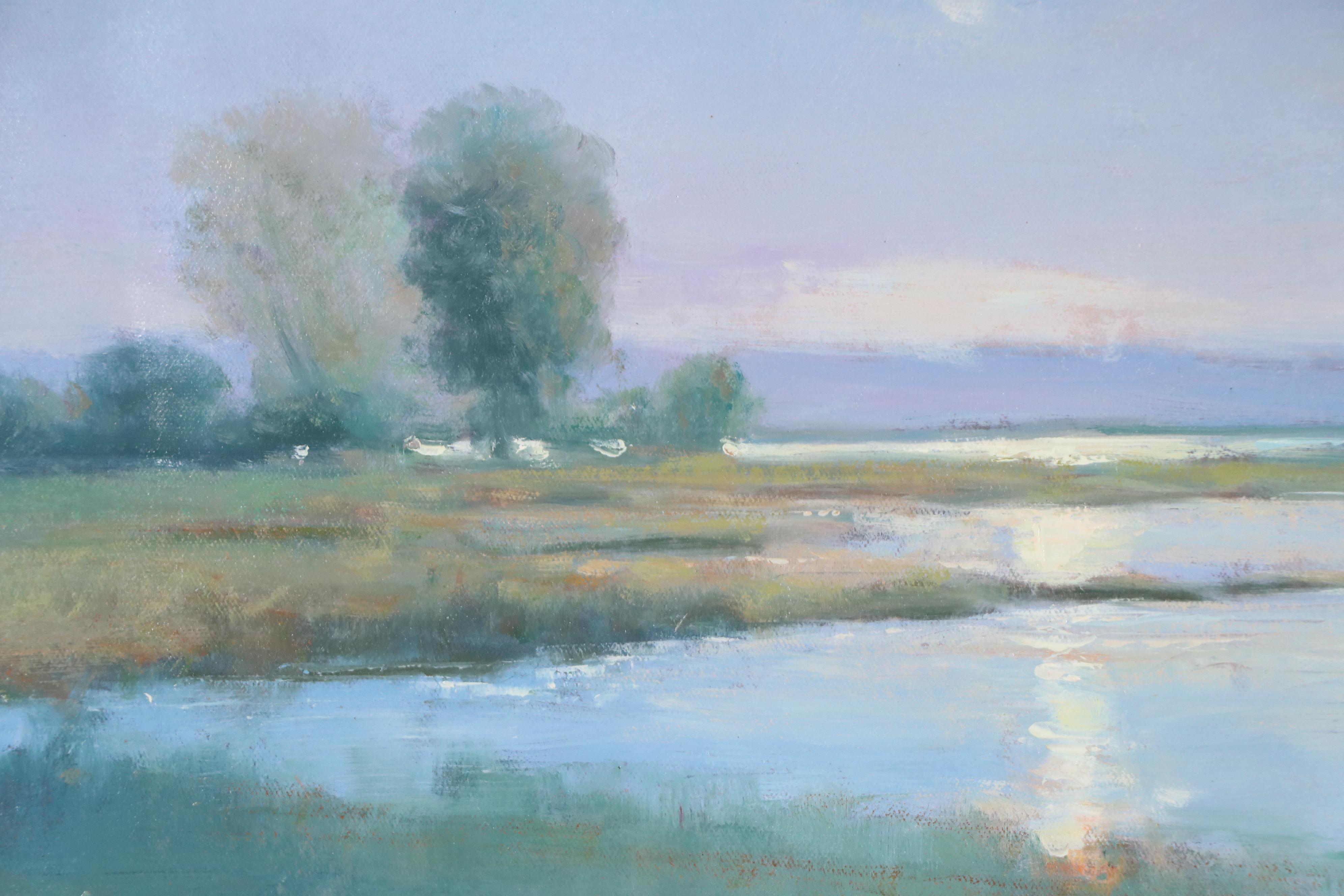 Low Country Marsh Landscape Oil Painting, Circa 2020