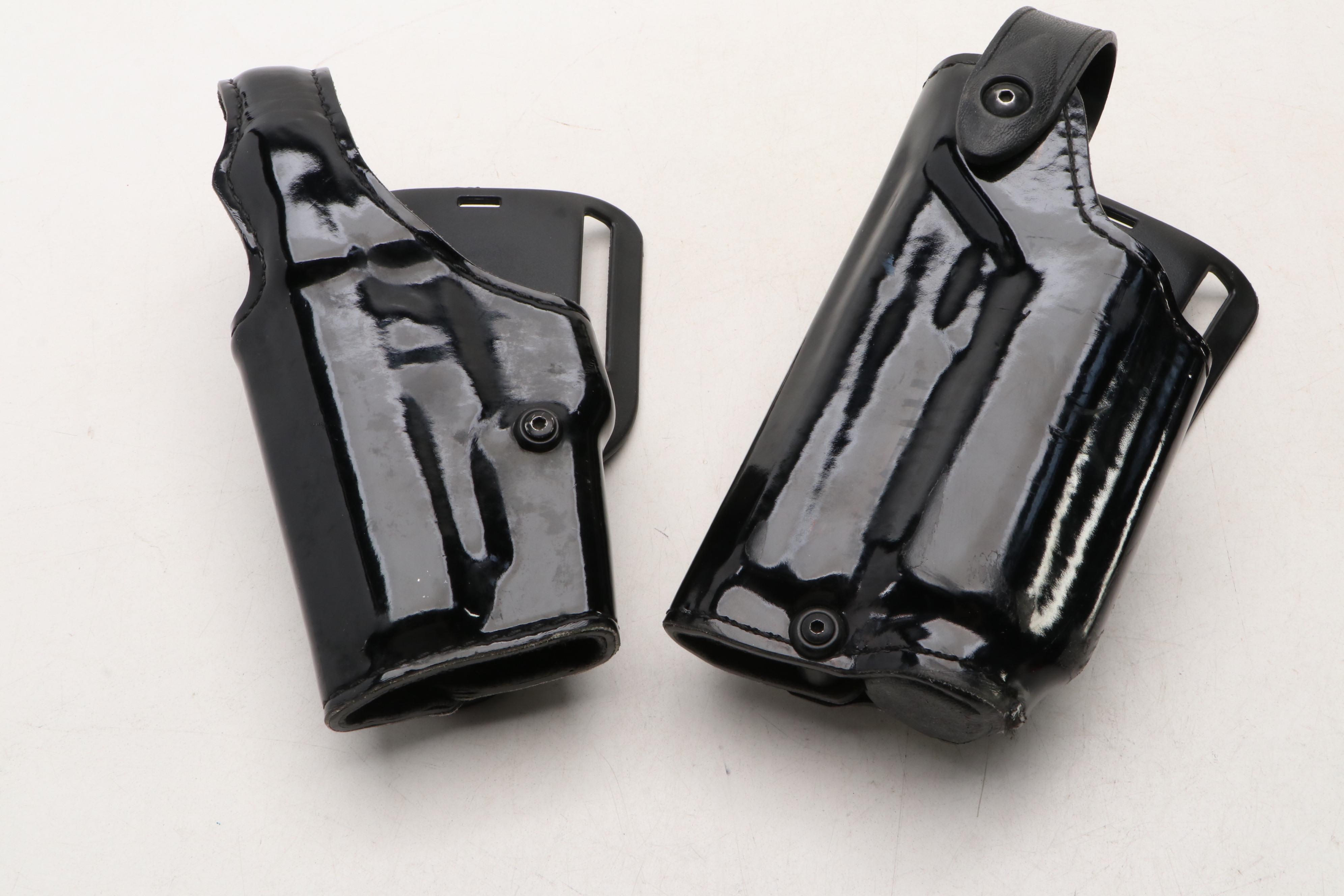 Safariland Patent Leather Holsters & Don Hume Leather Duty Belt with Holsters