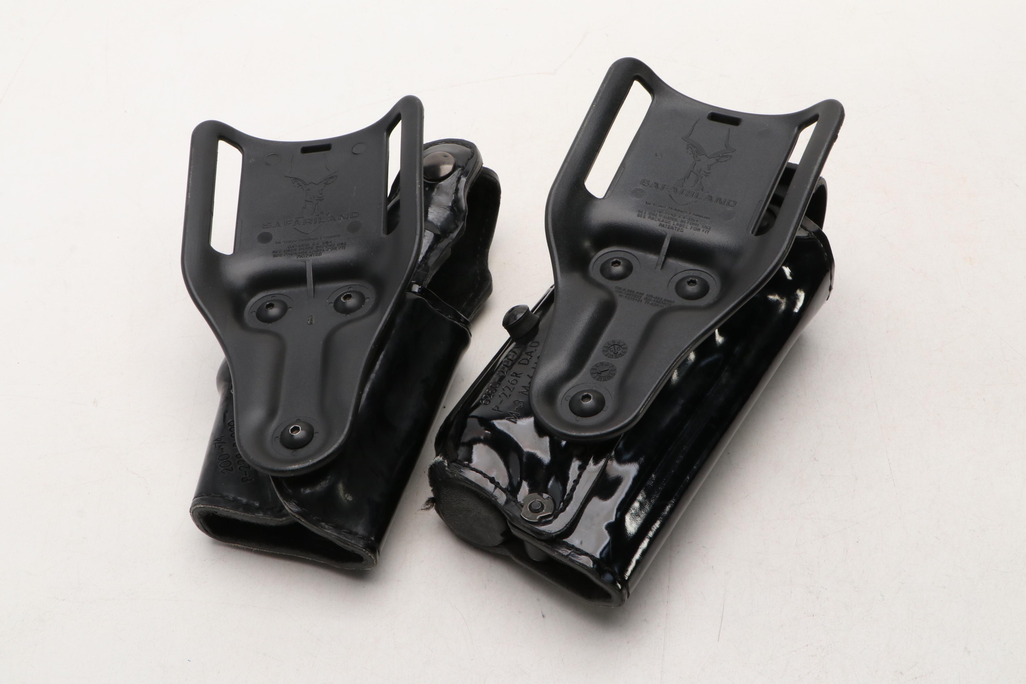 Safariland Patent Leather Holsters & Don Hume Leather Duty Belt with Holsters