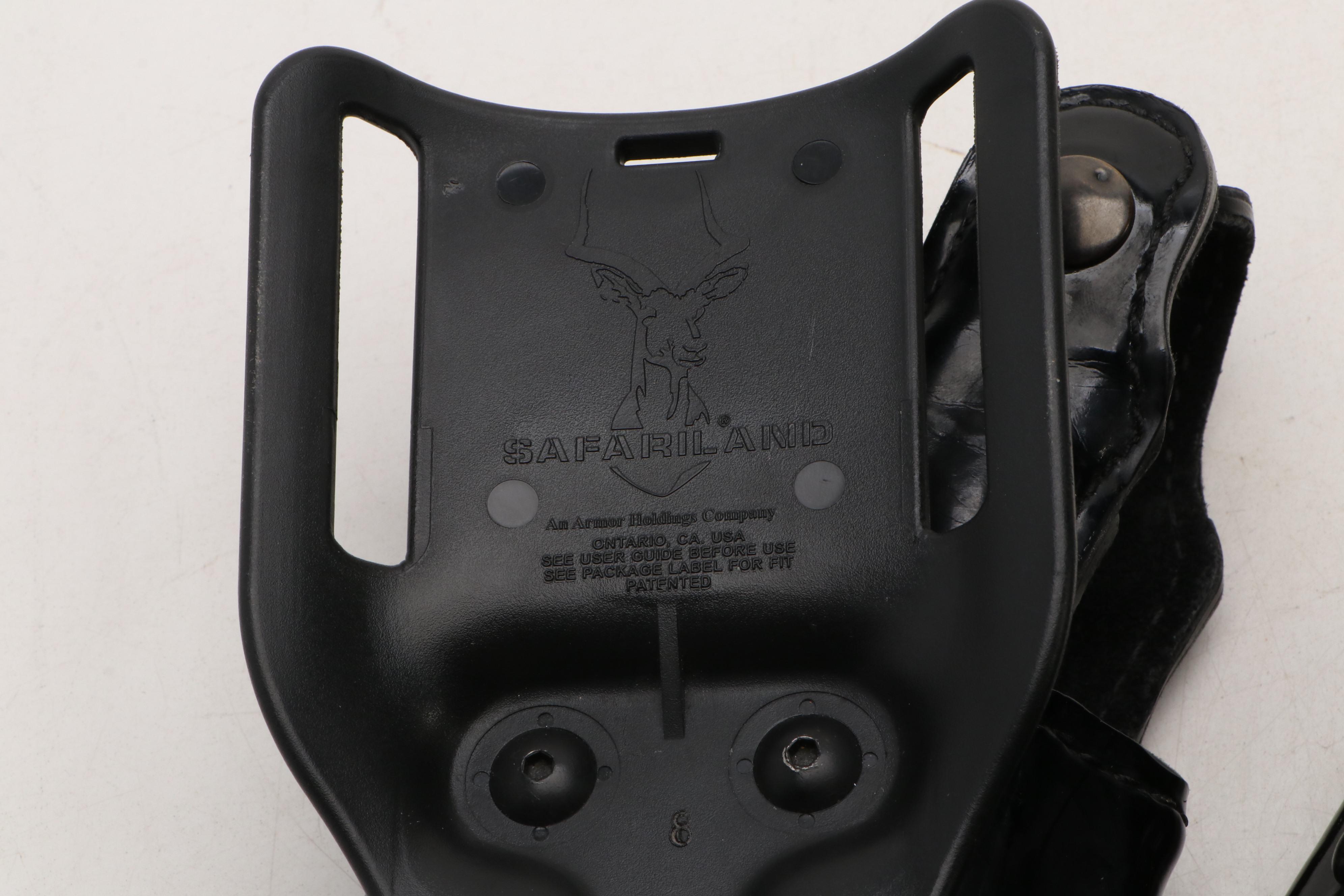 Safariland Patent Leather Holsters & Don Hume Leather Duty Belt with Holsters