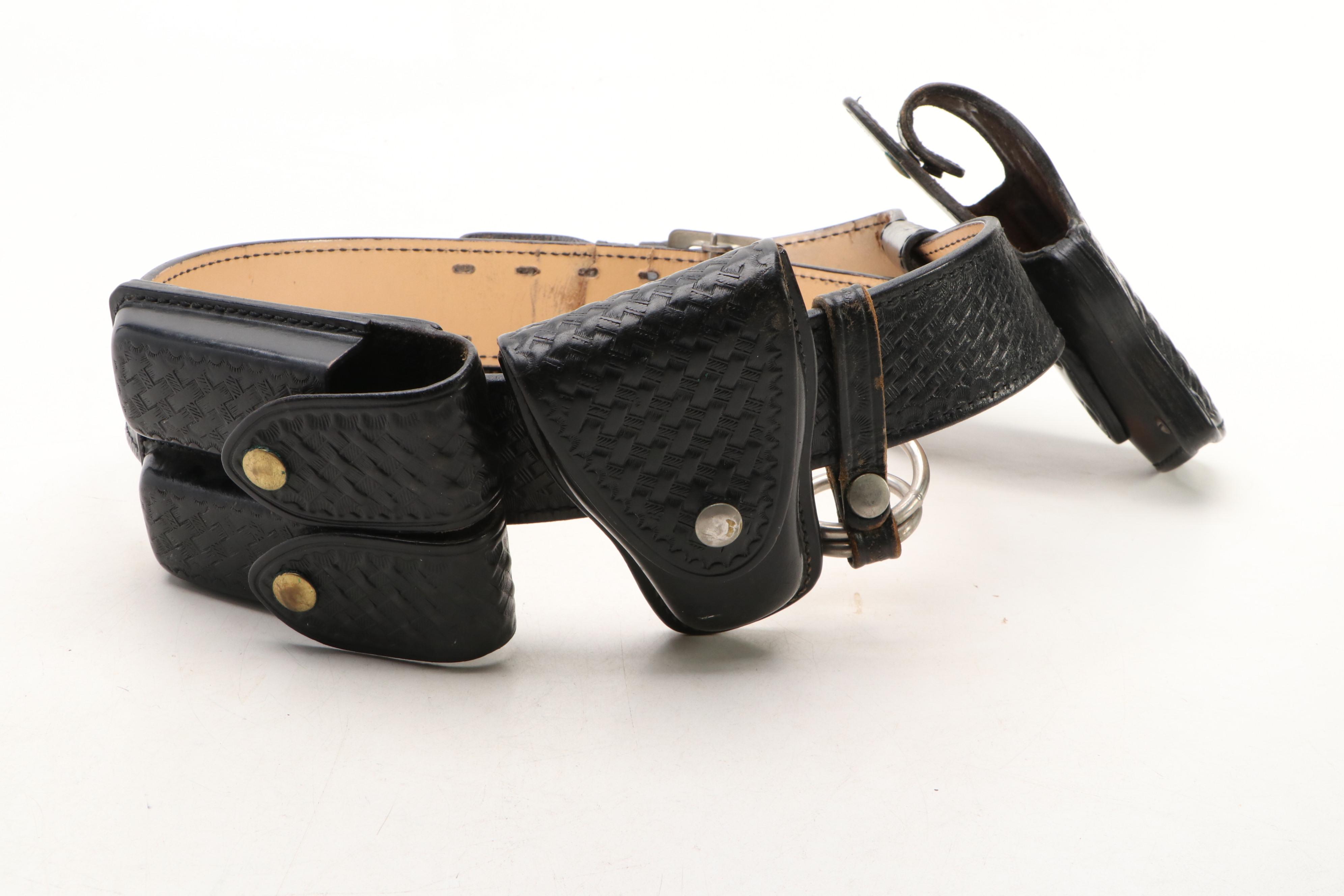 Safariland Patent Leather Holsters & Don Hume Leather Duty Belt with Holsters