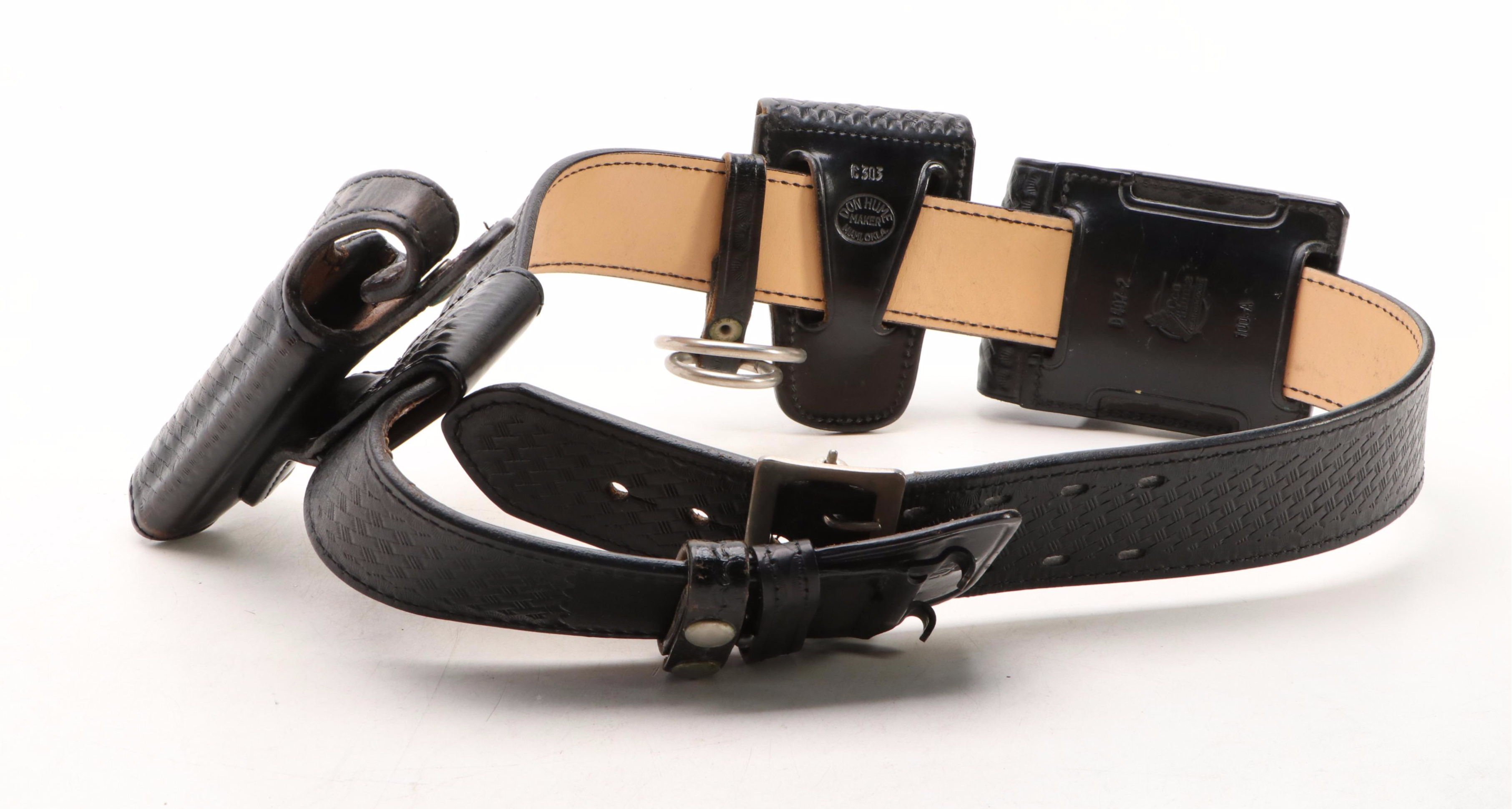 Safariland Patent Leather Holsters & Don Hume Leather Duty Belt with Holsters