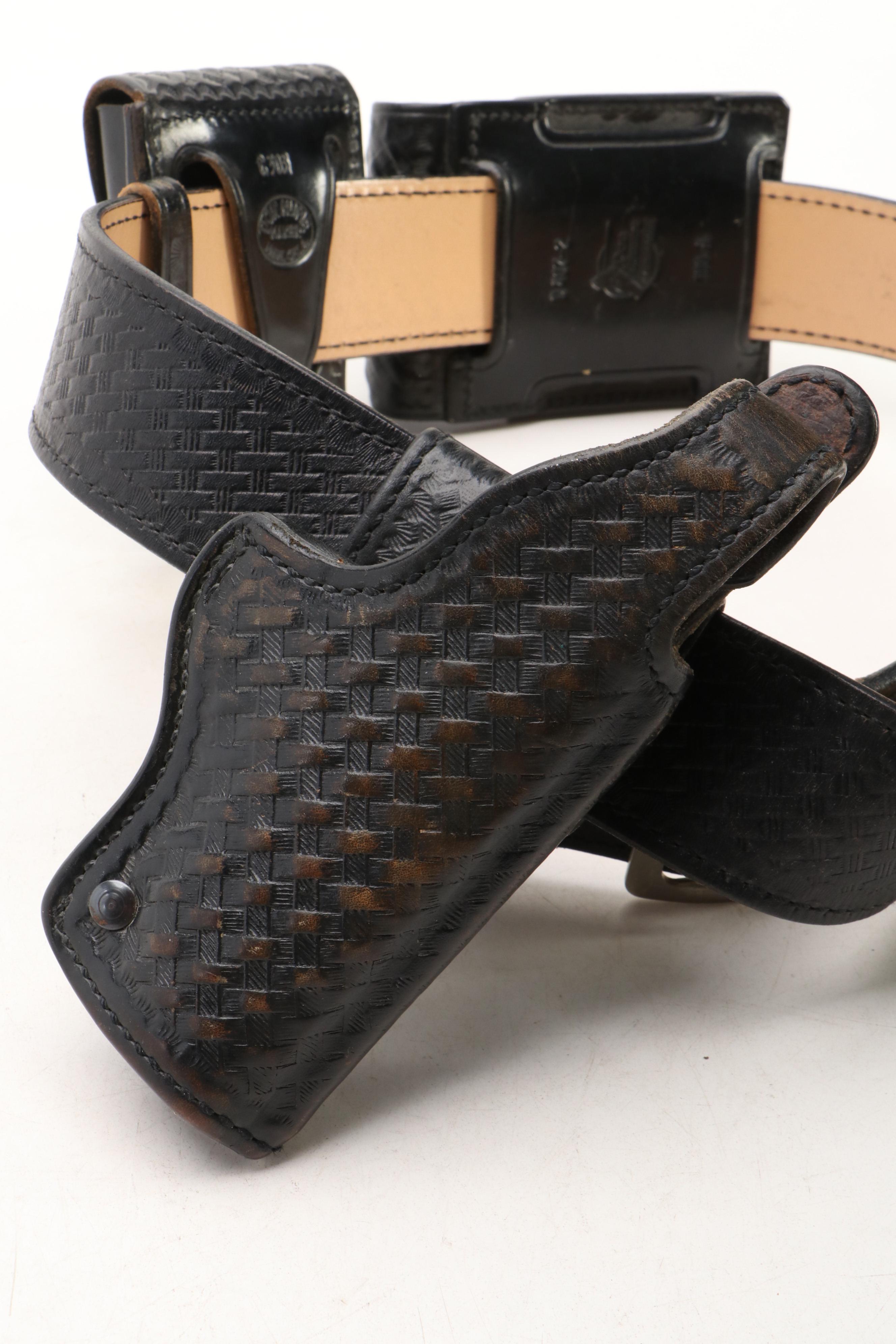 Safariland Patent Leather Holsters & Don Hume Leather Duty Belt with Holsters