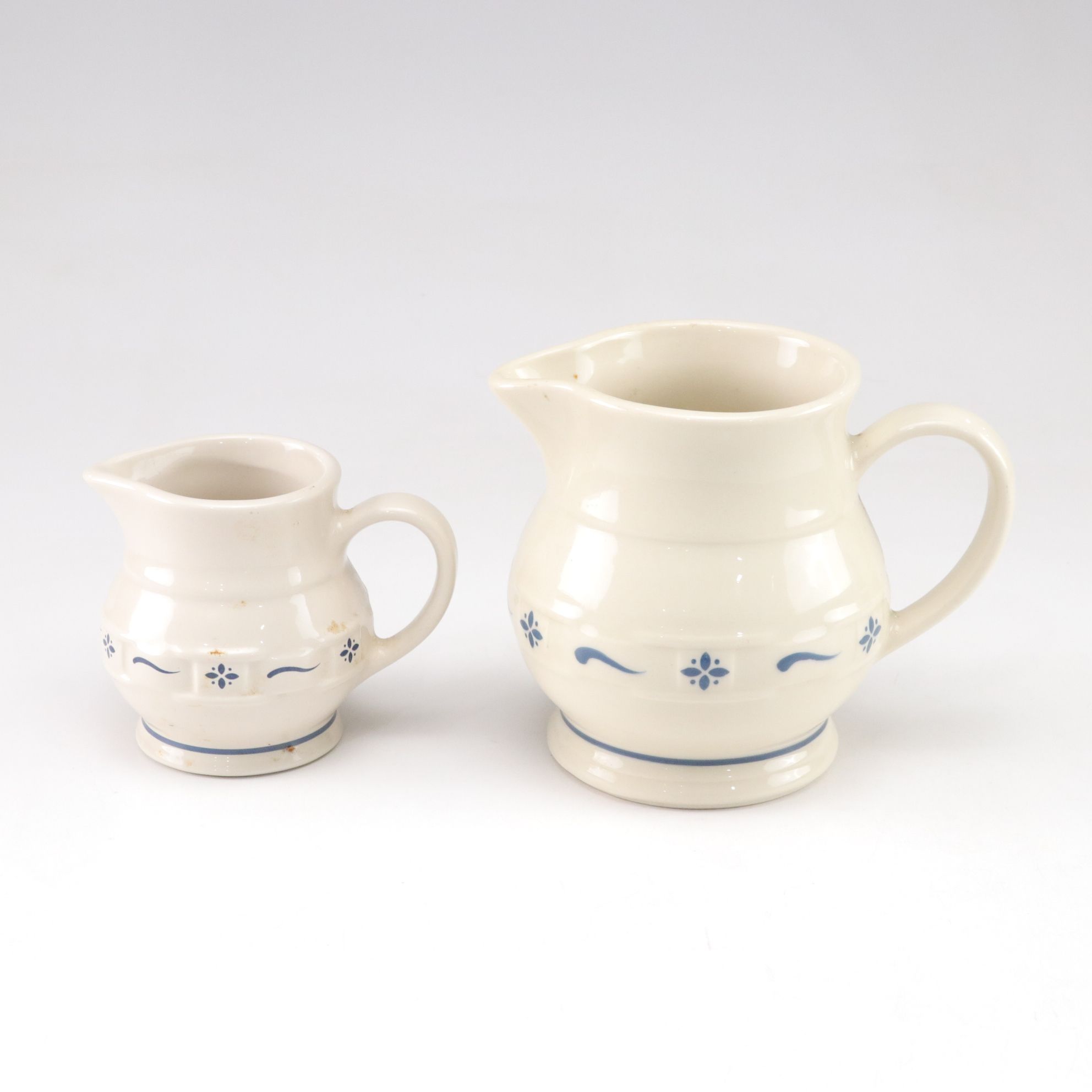 Longaberger Extra Large Mixing Bowl and Pair of Pitchers