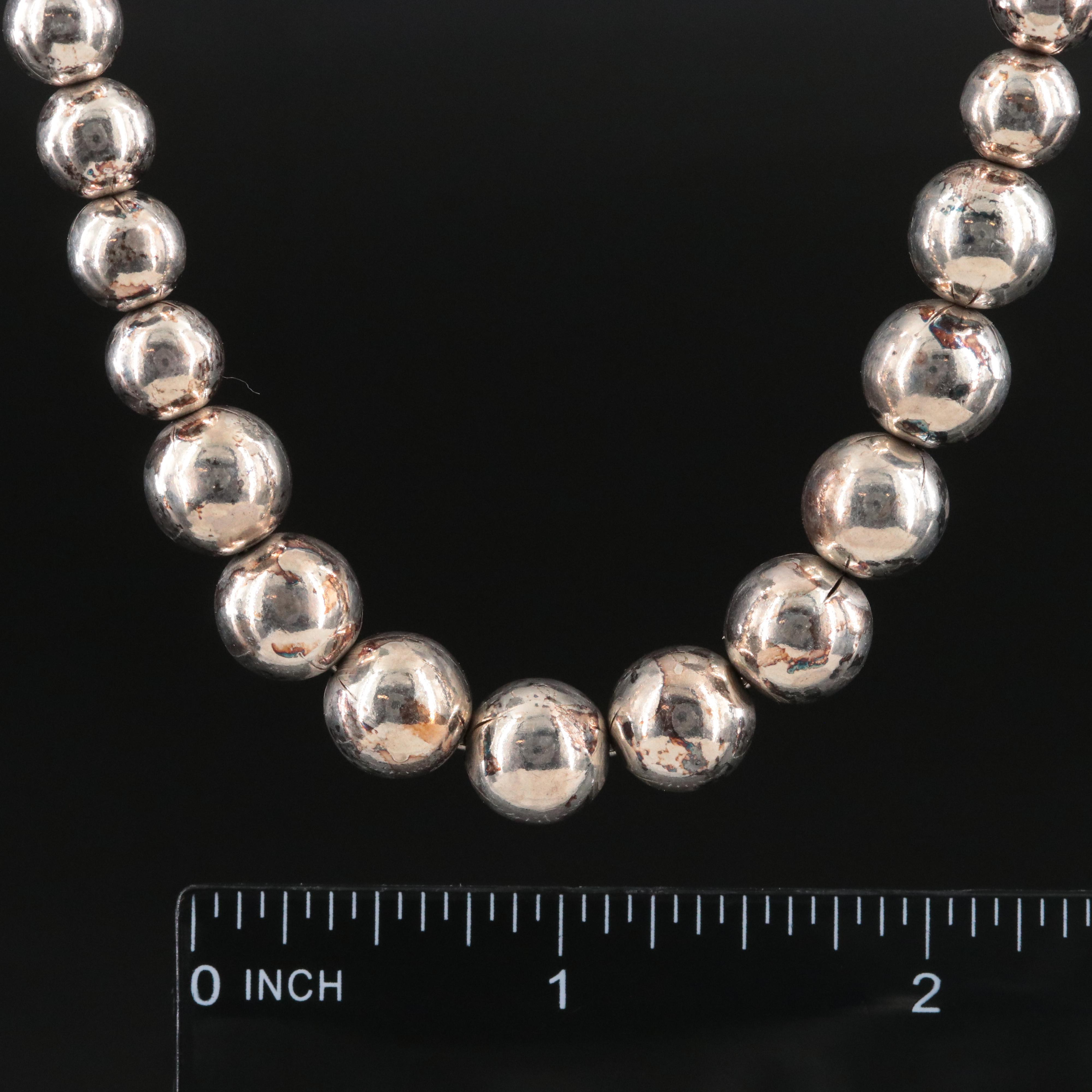 Sterling Graduated Bead Necklace