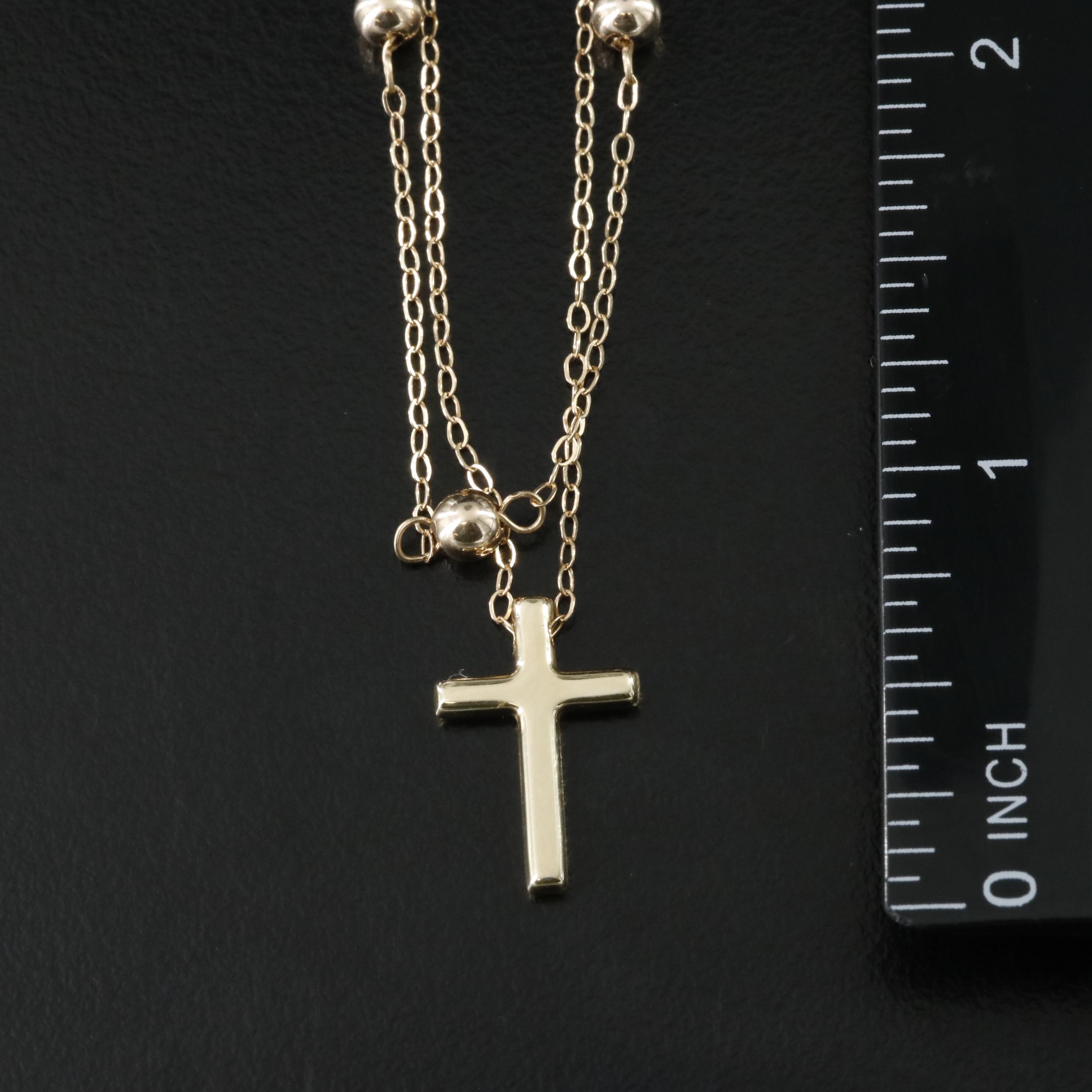 10K Tiered Cross Necklace