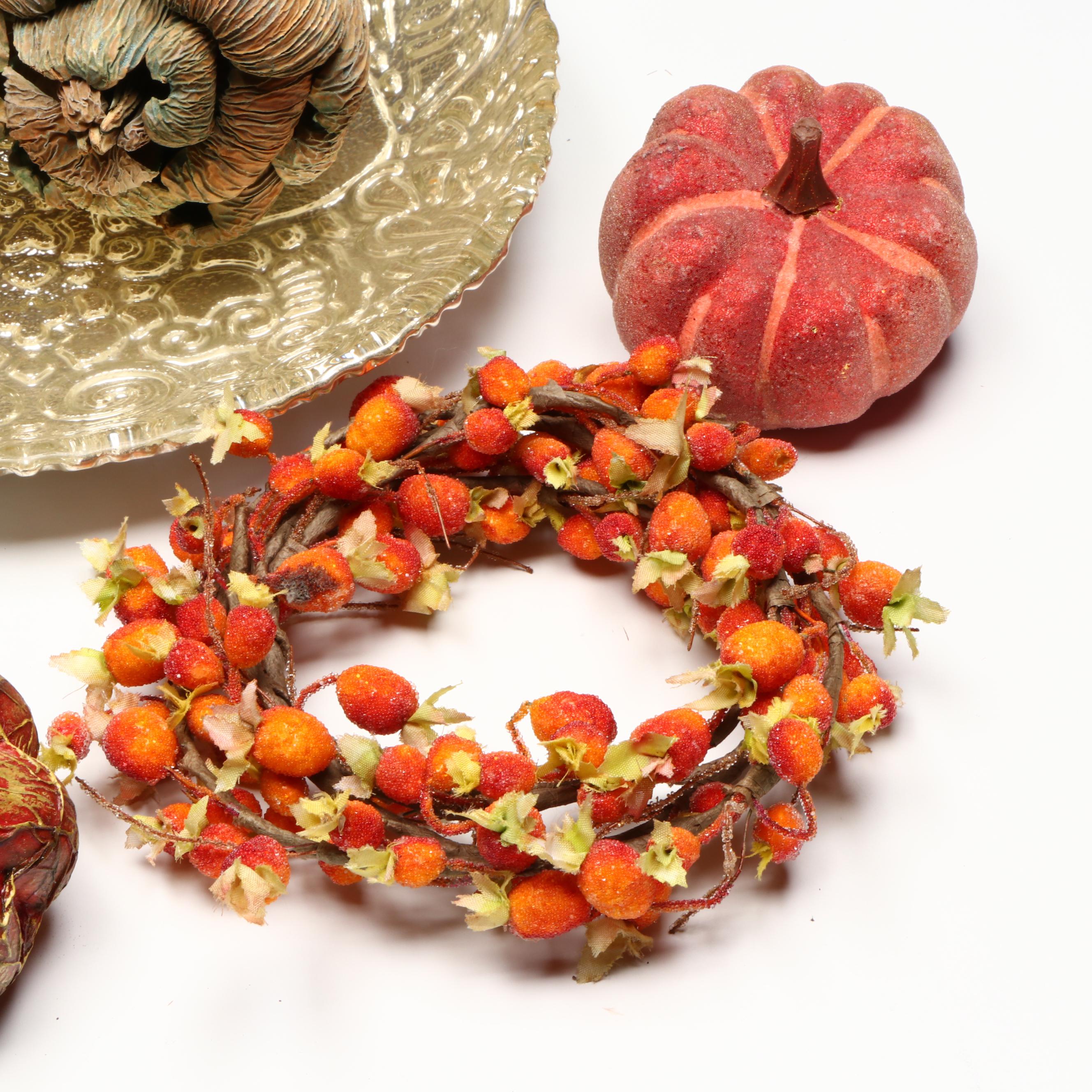 Pumpkin Candle Holders and Jar with Skull Dish and More Fall Decor