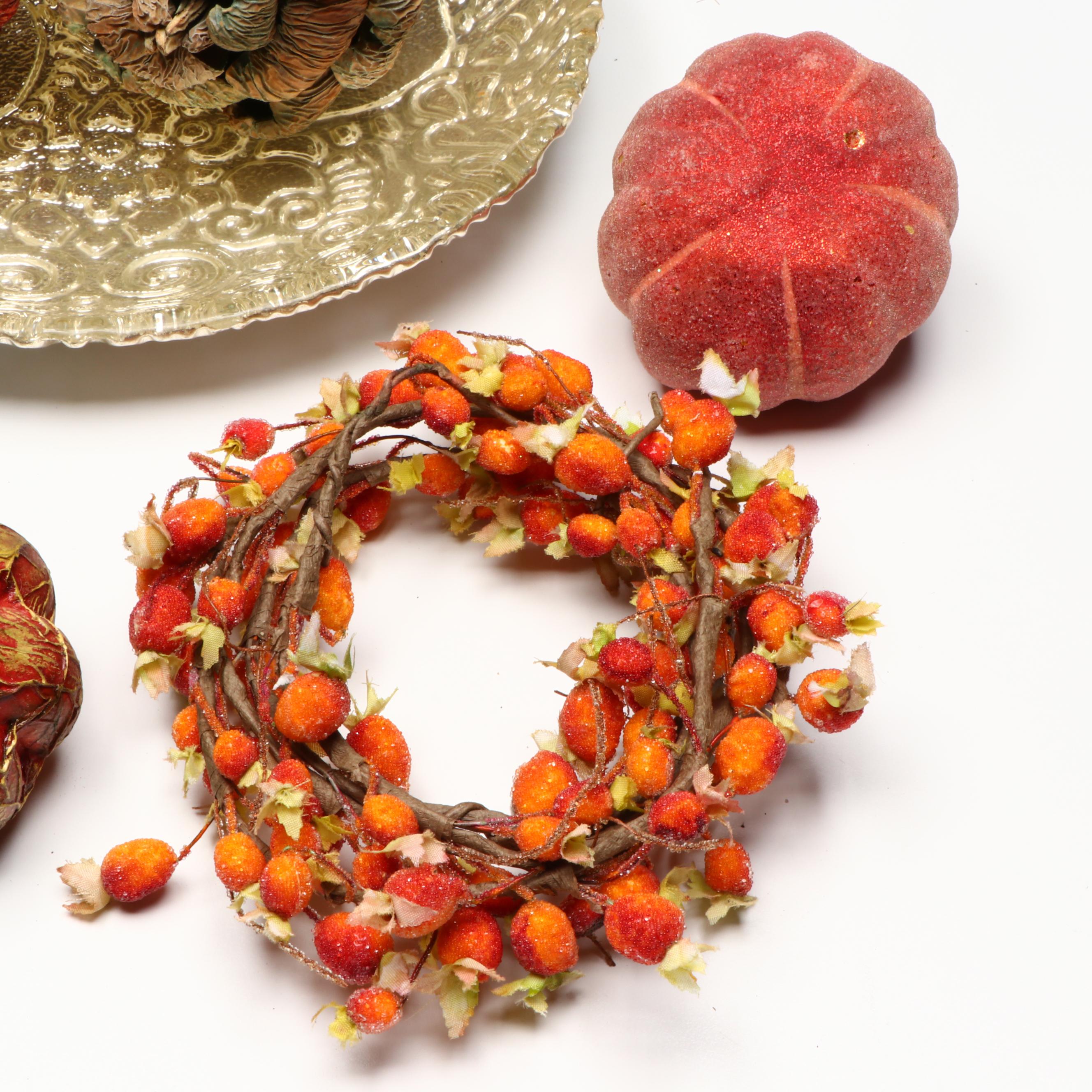 Pumpkin Candle Holders and Jar with Skull Dish and More Fall Decor