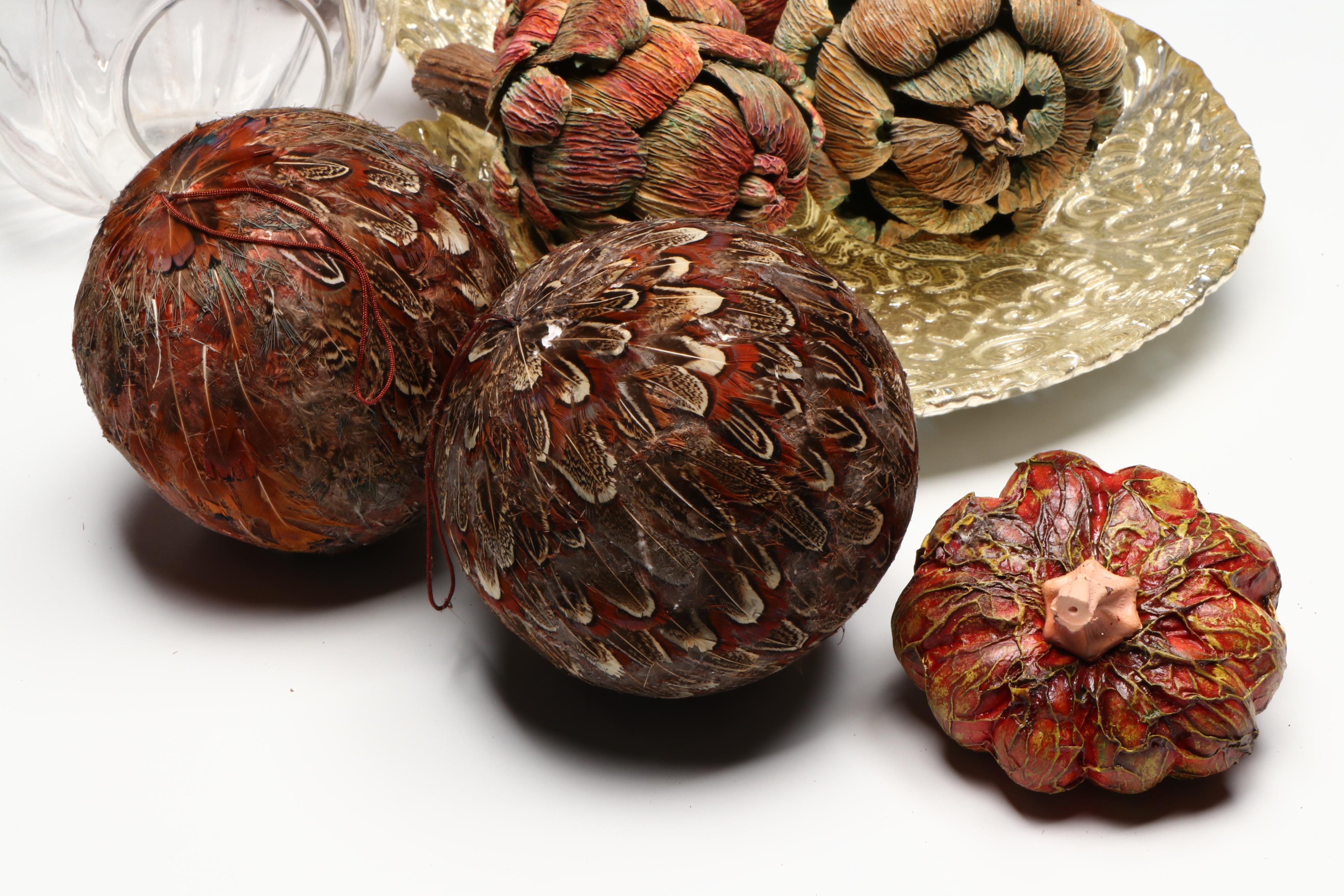 Pumpkin Candle Holders and Jar with Skull Dish and More Fall Decor