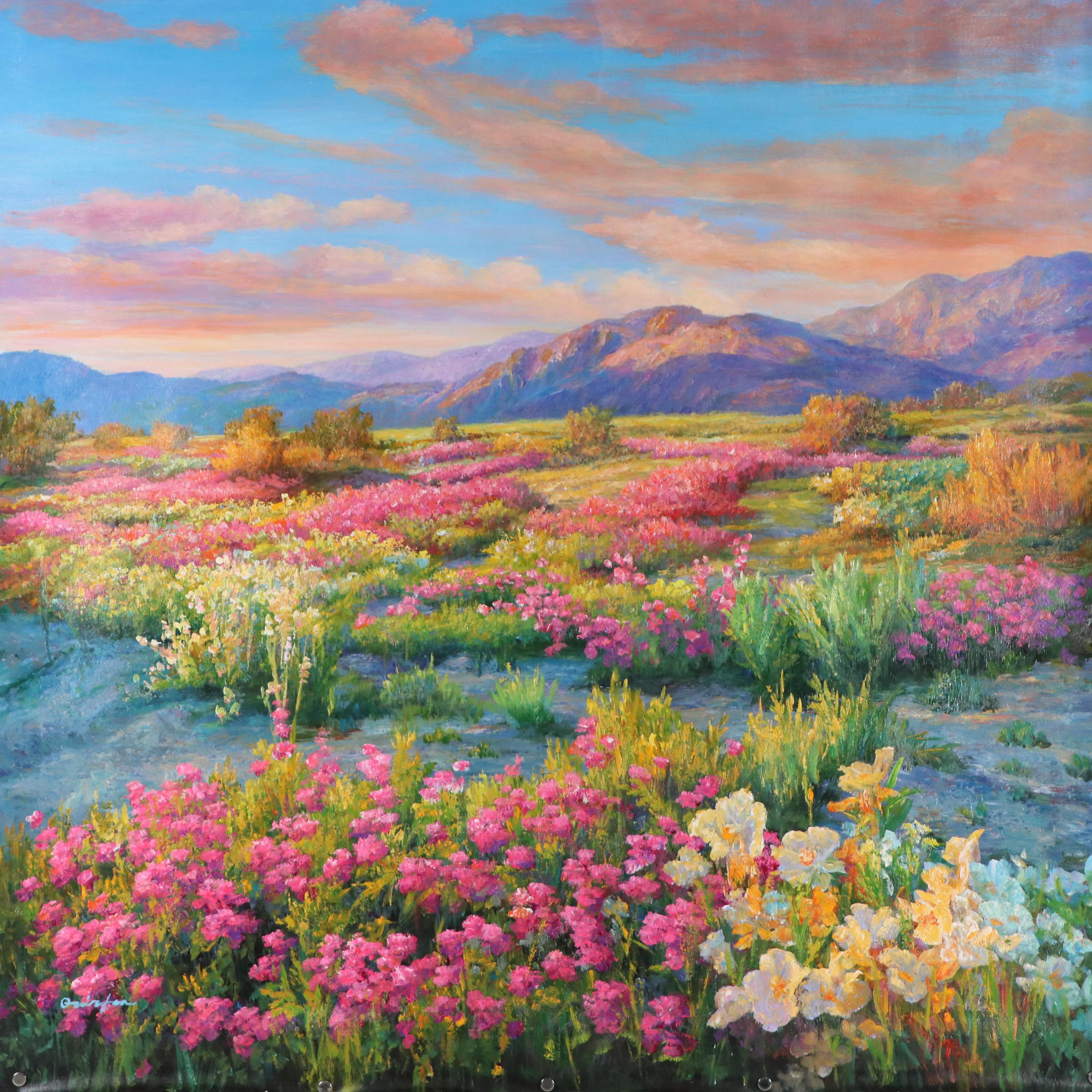 Western American Landscape Oil Painting, Circa 2020