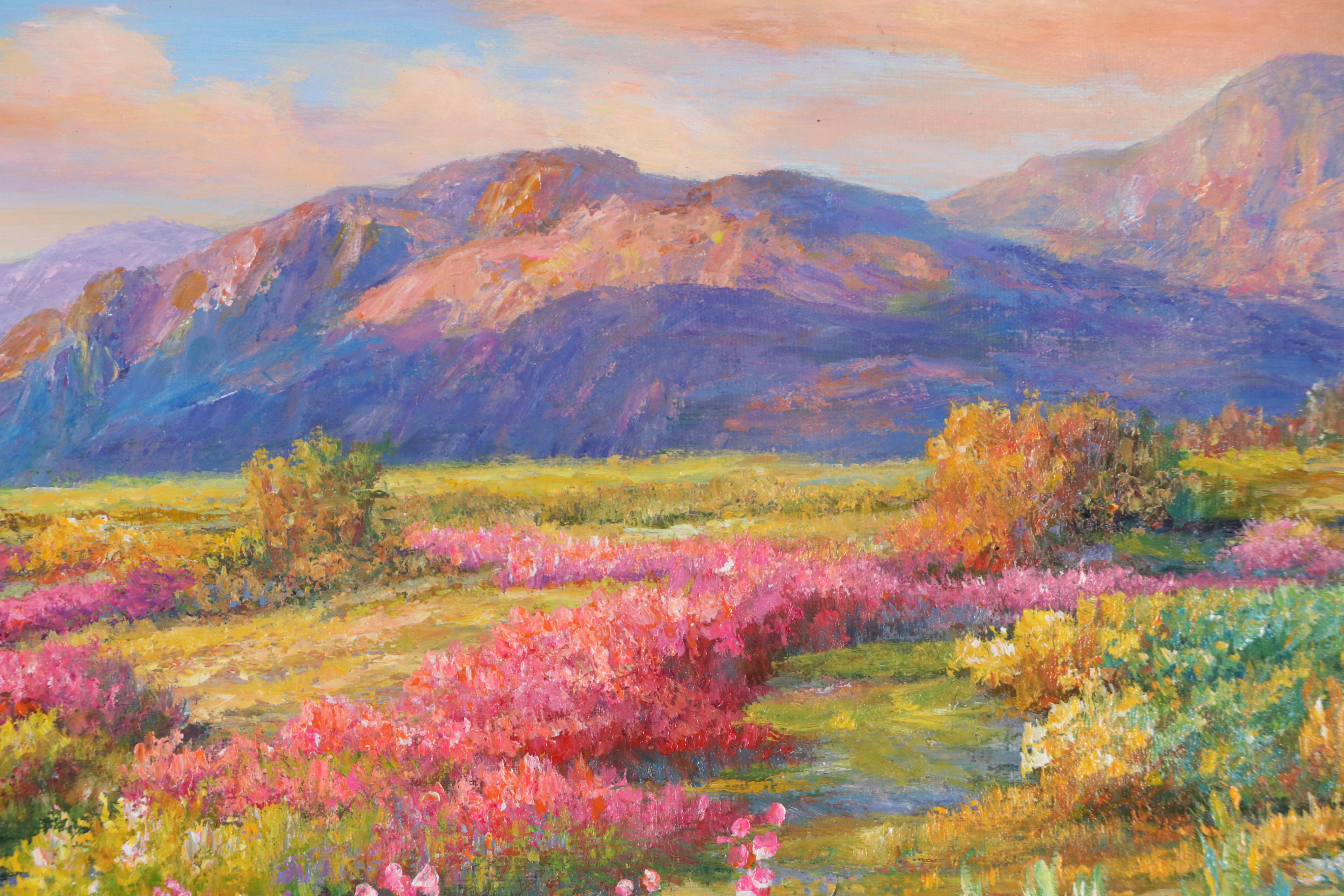 Western American Landscape Oil Painting, Circa 2020