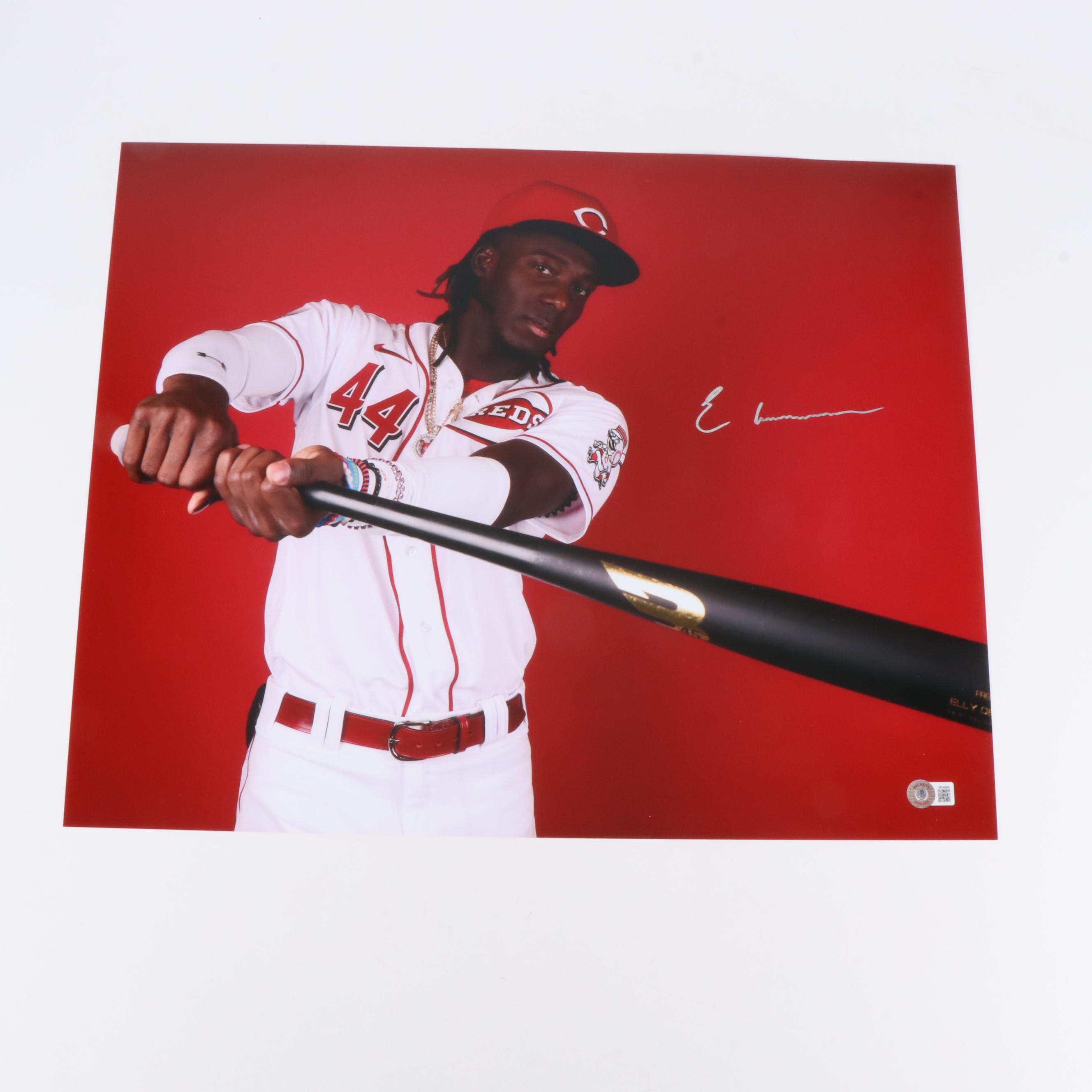 Elly De La Cruz Signed Cincinnati Reds Baseball Print, Beckett
