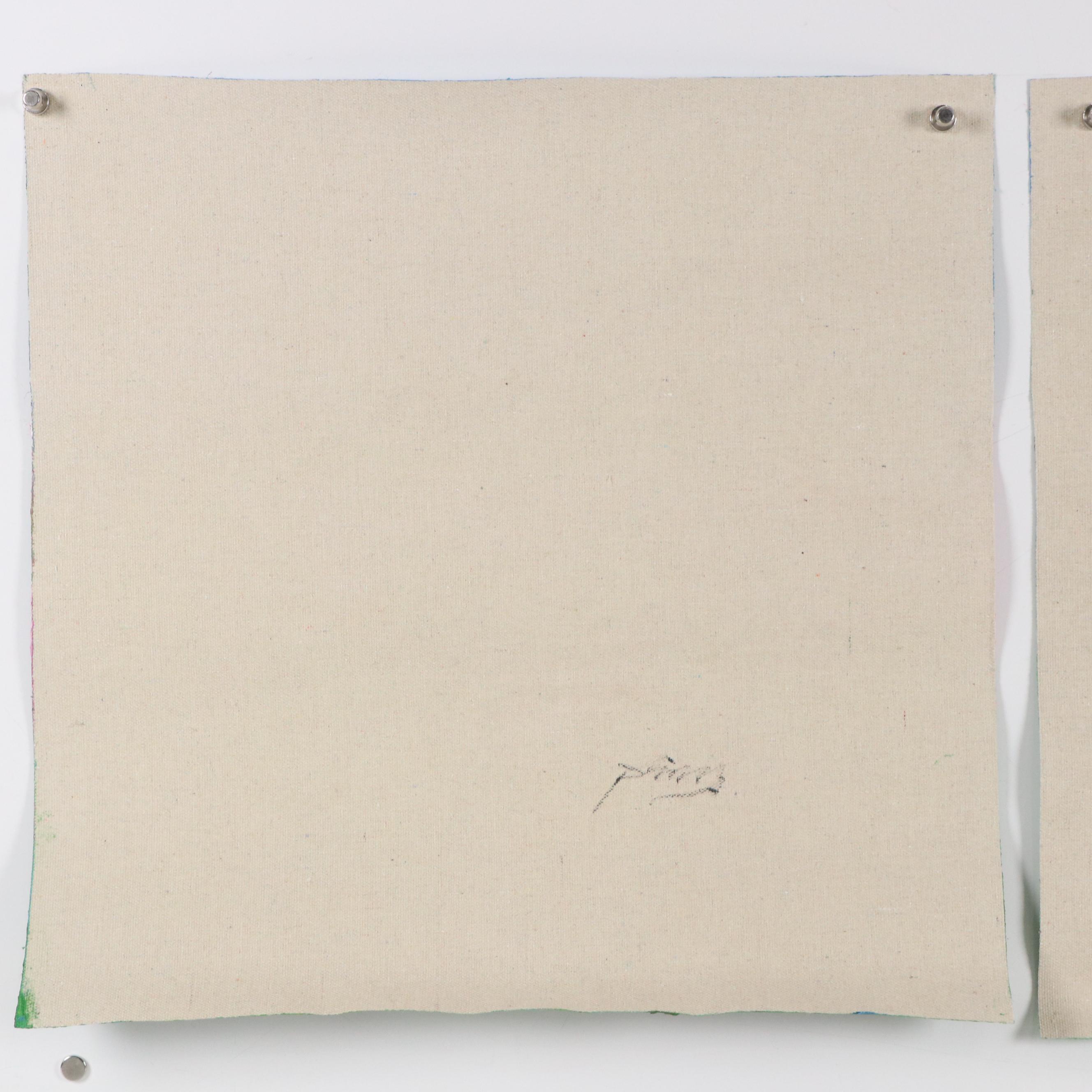 Two Floral Acrylic Paintings, Circa 2024