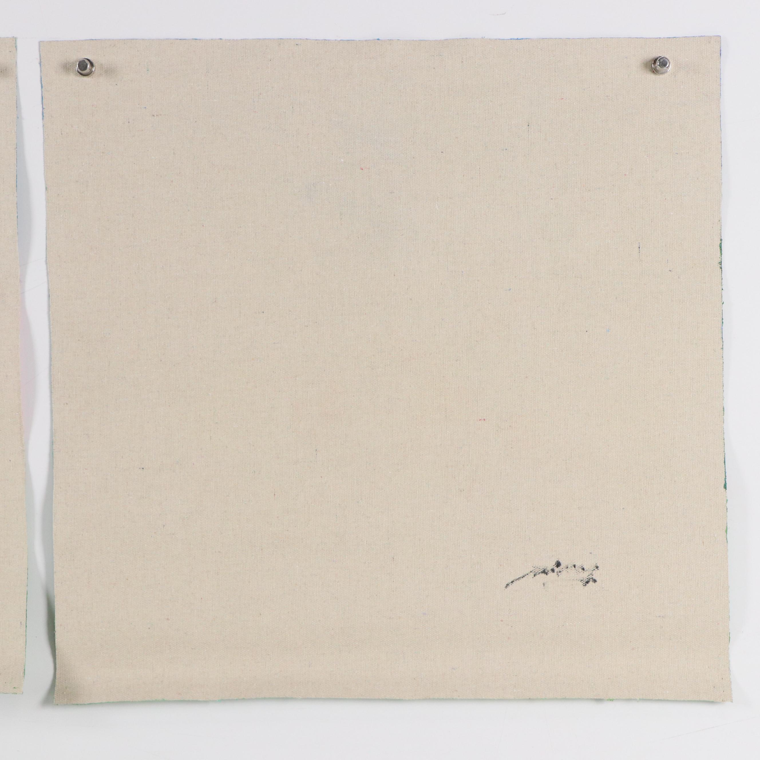 Two Floral Acrylic Paintings, Circa 2024