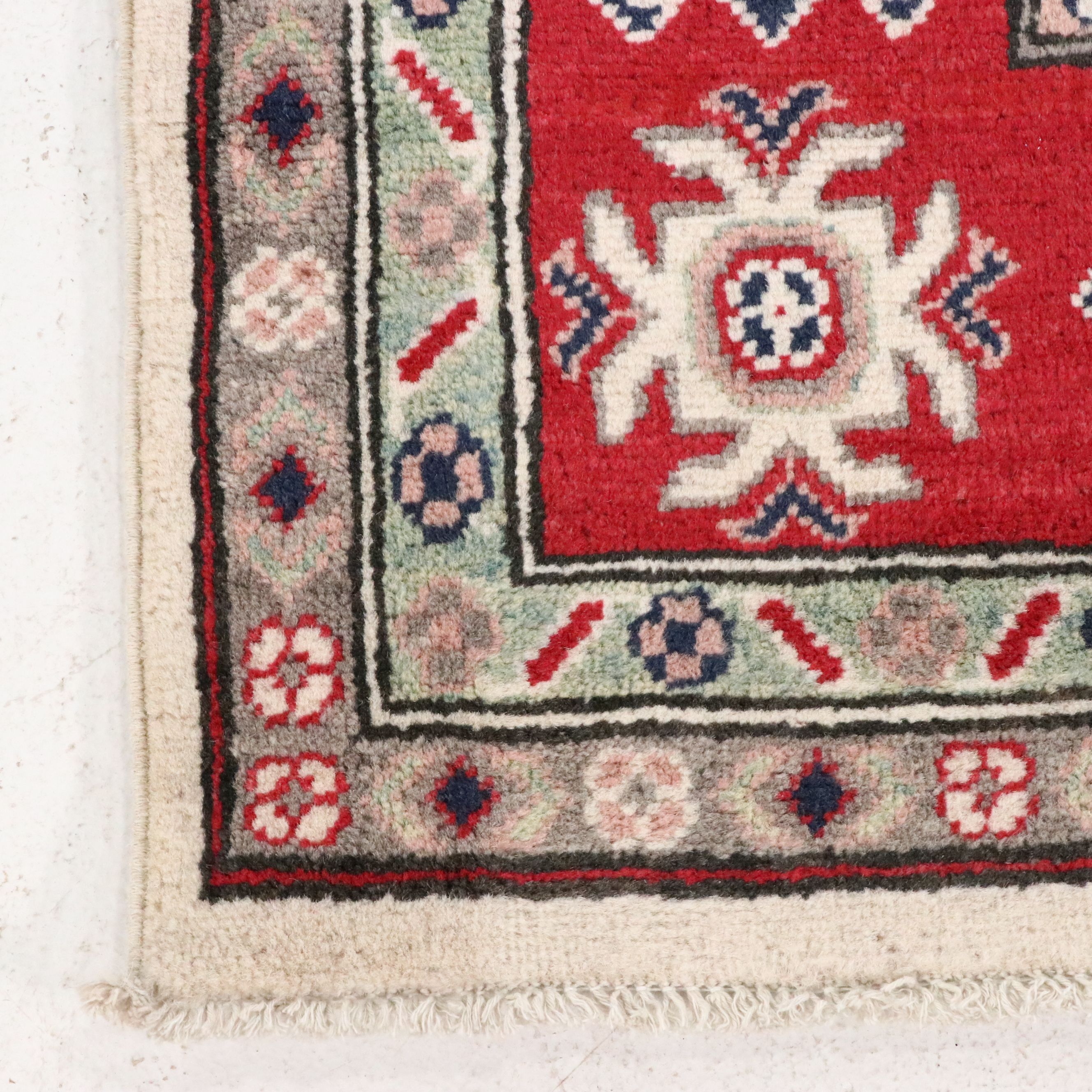 5'6 x 8'1 Hand-Knotted Pakistani Kazak Area Rug